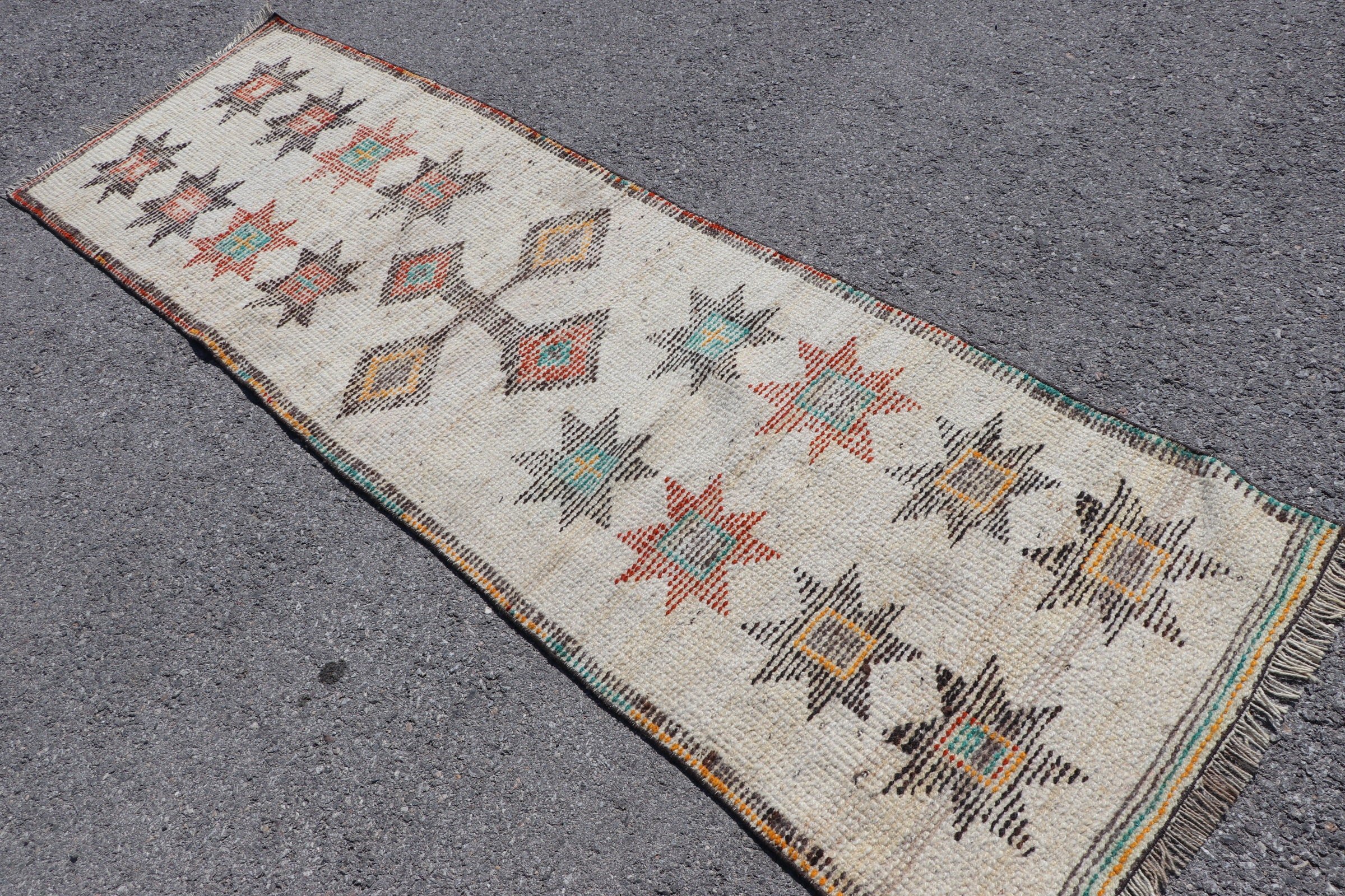 Beige Oriental Rug, Rugs for Kitchen, Turkish Rugs, Oushak Rug, Kitchen Rugs, Vintage Rugs, Stair Rugs, Floor Rug, 2.7x8.7 ft Runner Rug