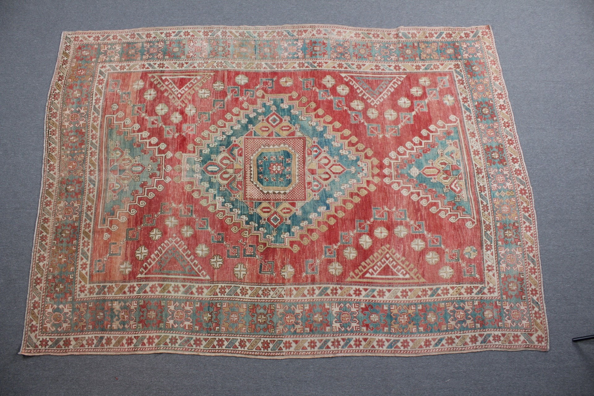 Salon Halısı, Yün Halıları, Ofis Halısı, Yatak Odası Halıları, Türk Halıları, Vintage Halılar, 6.8x9.6 ft Büyük Halı, Yemek Odası Halıları, Kırmızı Ev Dekor Halısı