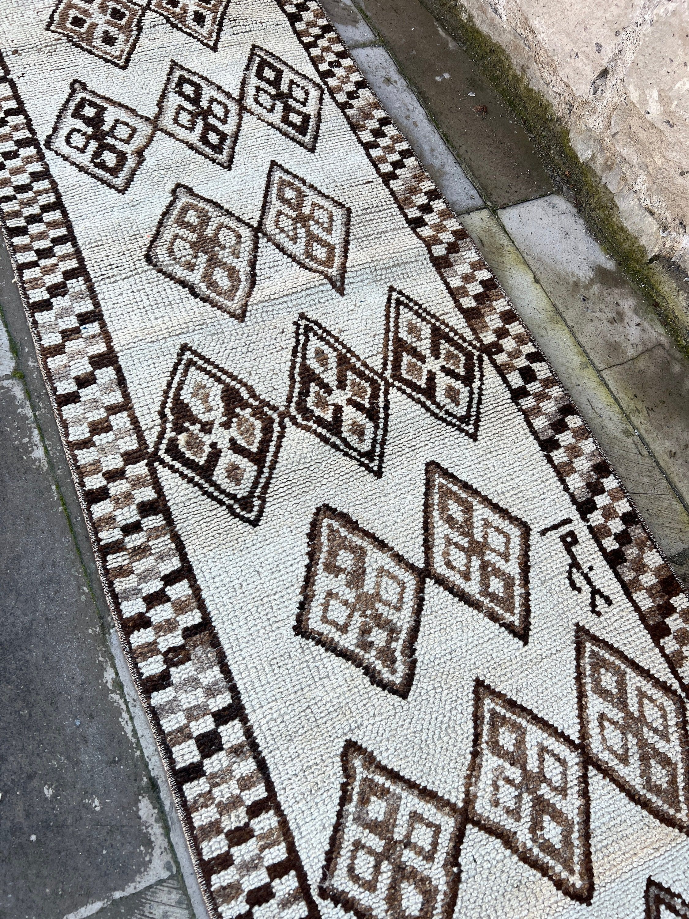 Kitchen Rug, 2.4x11.4 ft Runner Rugs, Beige Antique Rug, Vintage Rug, Rugs for Hallway, Oushak Rug, Turkish Rugs, Hallway Rug, Muted Rugs