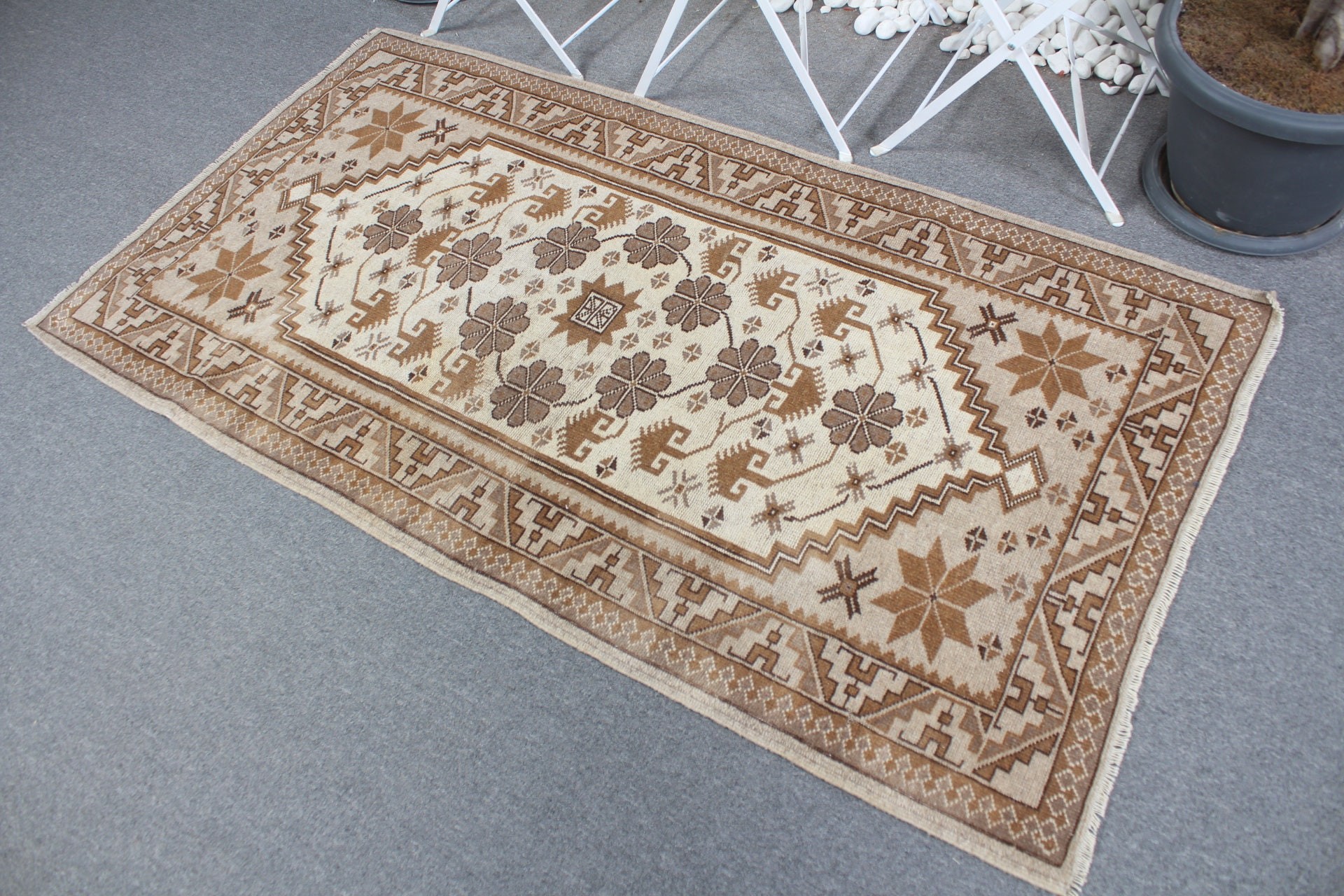 Bedroom Rugs, Vintage Rugs, Beige Cool Rug, Oushak Rug, 3.3x6.1 ft Accent Rug, Rugs for Nursery, Nursery Rugs, Turkish Rug, Kitchen Rugs