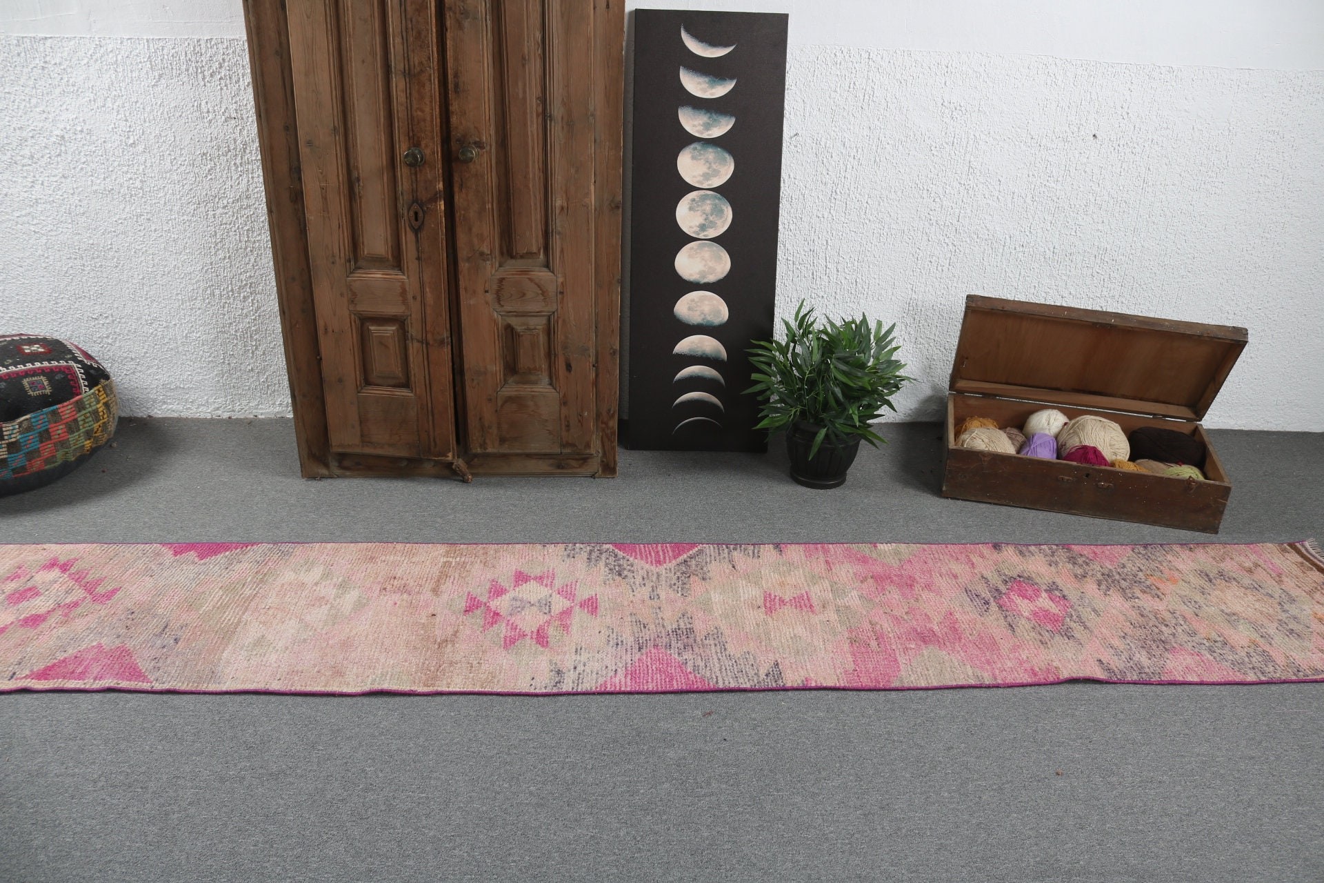 Antika Halılar, Turuncu Boho Halılar, Merdiven Halısı, Koridor Halısı, 1.9x12 ft Runner Halıları, Bildiri Halısı, Vintage Halılar, Runner Halıları, Türk Halıları