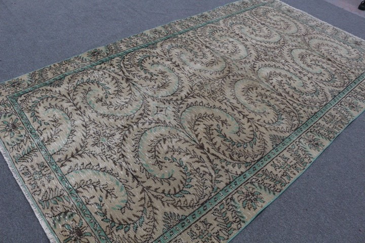 Salon Halısı, Antika Halı, Yatak Odası Halısı, Bej Mutfak Halısı, Oturma Odası Halıları, Türk Halısı, 5.4x9.6 ft Büyük Halı, Oushak Halıları, Vintage Halı