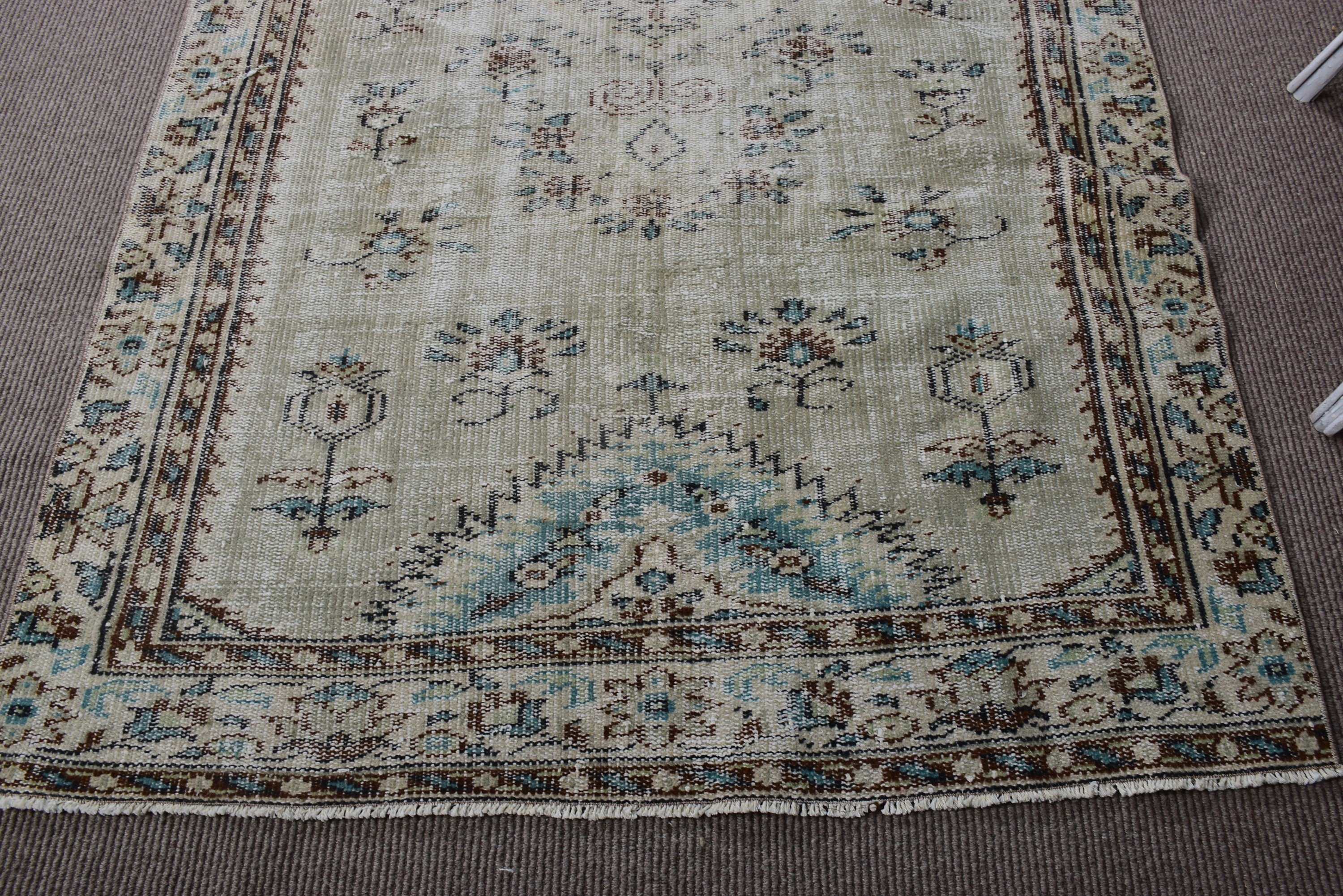 Yeşil Ev Dekorasyonu Halıları, Vintage Halı, Türk Halısı, El Dokuma Halılar, Yatak Odası Halıları, Yer Halıları, 4.7x8.4 ft Alan Halısı, Yer Halıları, Lüks Halı