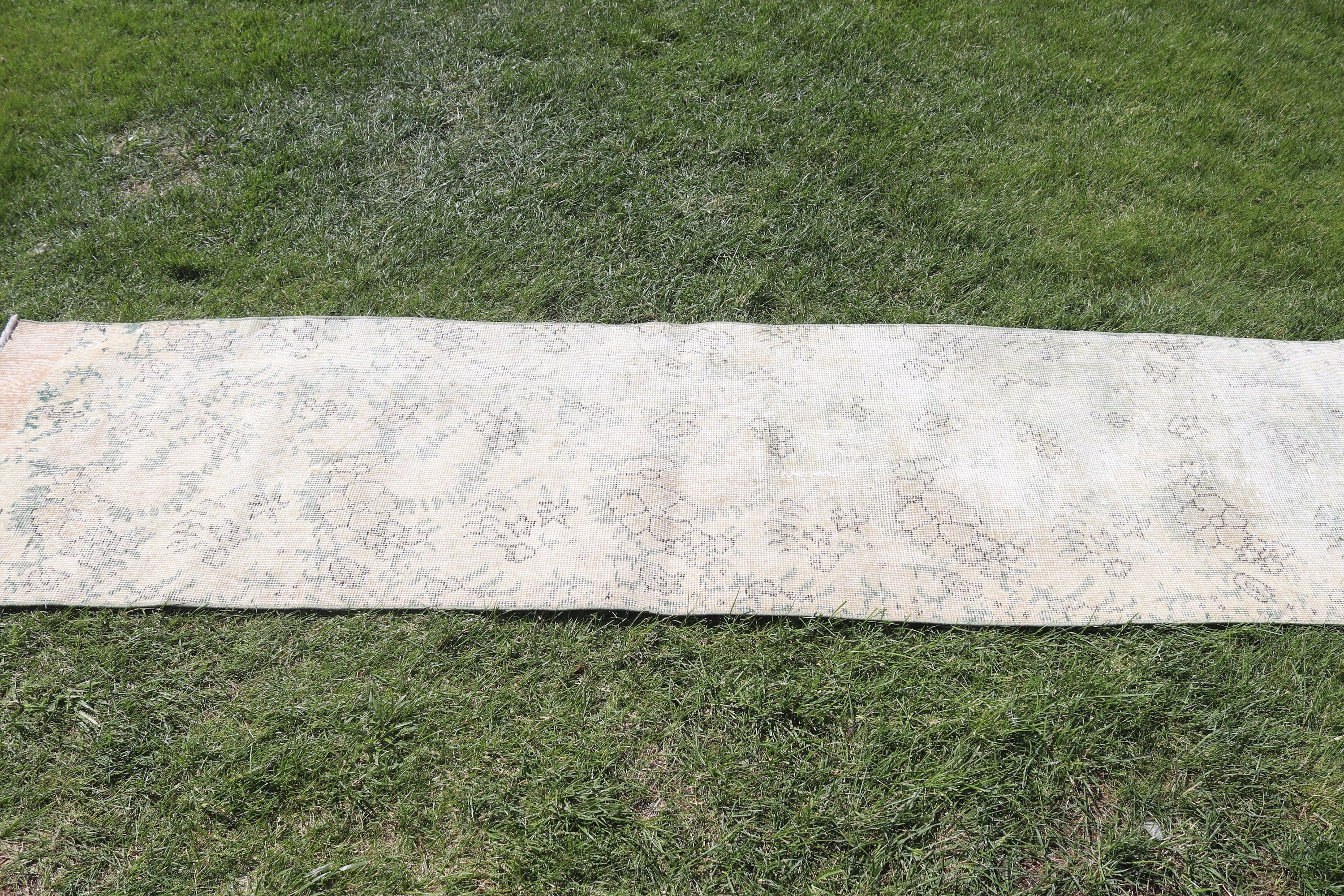 Vintage Halı, El Dokuma Halı, Türk Halısı, Mutfak Halıları, Ev Dekorasyonu Halıları, 2.1x8.5 ft Runner Halısı, Bej Boho Halıları, Beni Ourain Runner Halısı