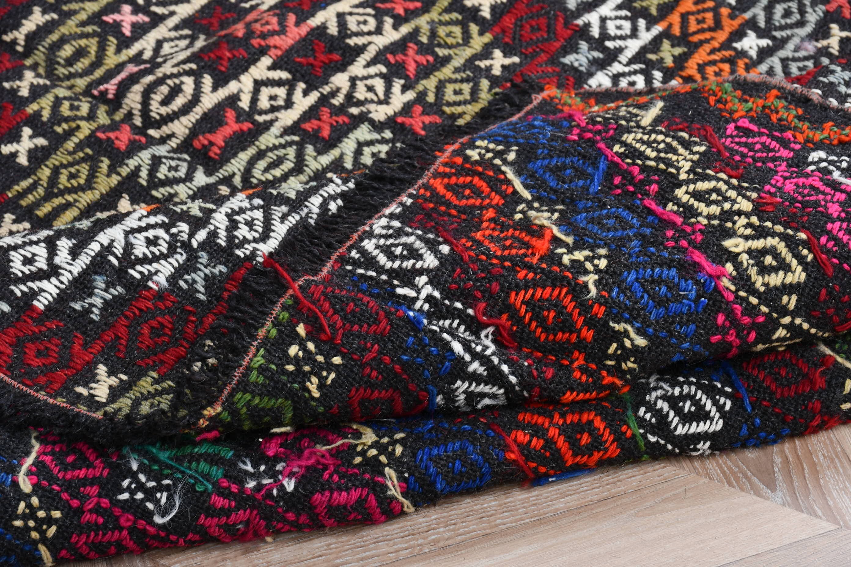 Çocuk Halıları, Yatak Odası Halıları, Türk Halısı, Kilim, Siyah 5,3x3,7 ft Accent Halı, Mutfak Halıları, Vintage Halı, Oushak Halı