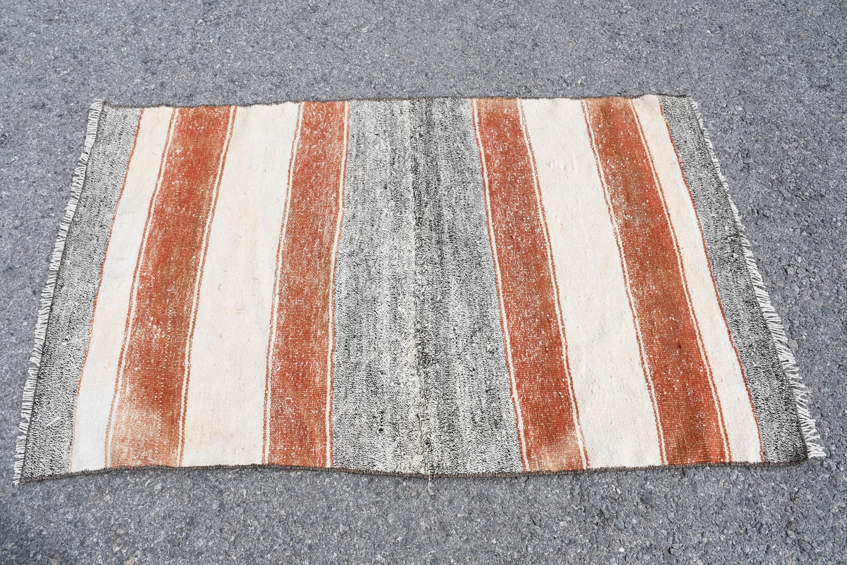 Anatolian Rug, Kilim, Car Mat Rug, Floor Rug, Orange Oriental Rug, 2.8x4.6 ft Small Rug, Turkish Rug, Old Rug, Kitchen Rug, Vintage Rug