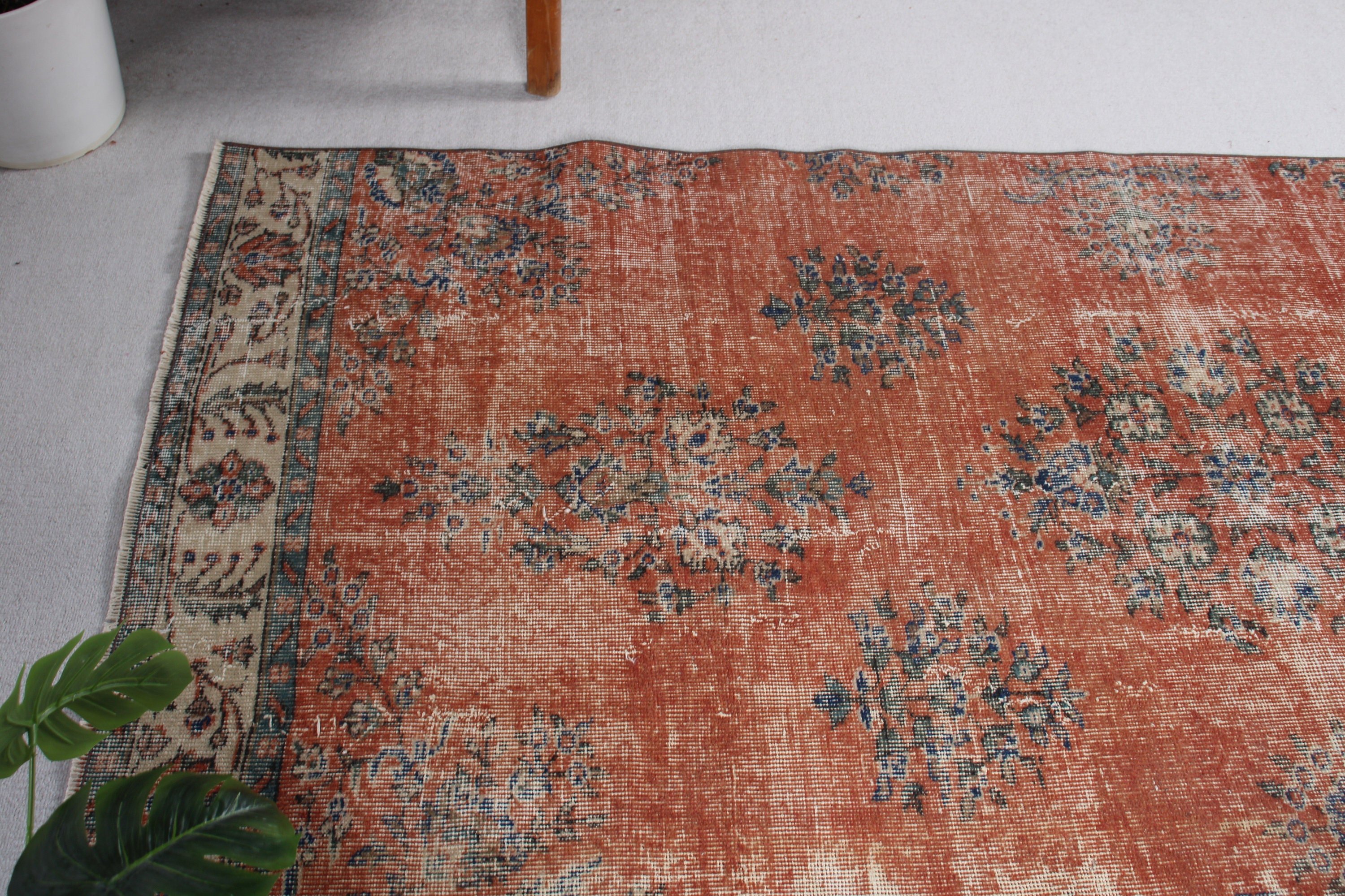 Vintage Rug, Boho Rug, Turkish Rug, 3.7x8.4 ft Area Rugs, Red Luxury Rugs, Dining Room Rugs, Statement Rugs, Living Room Rugs