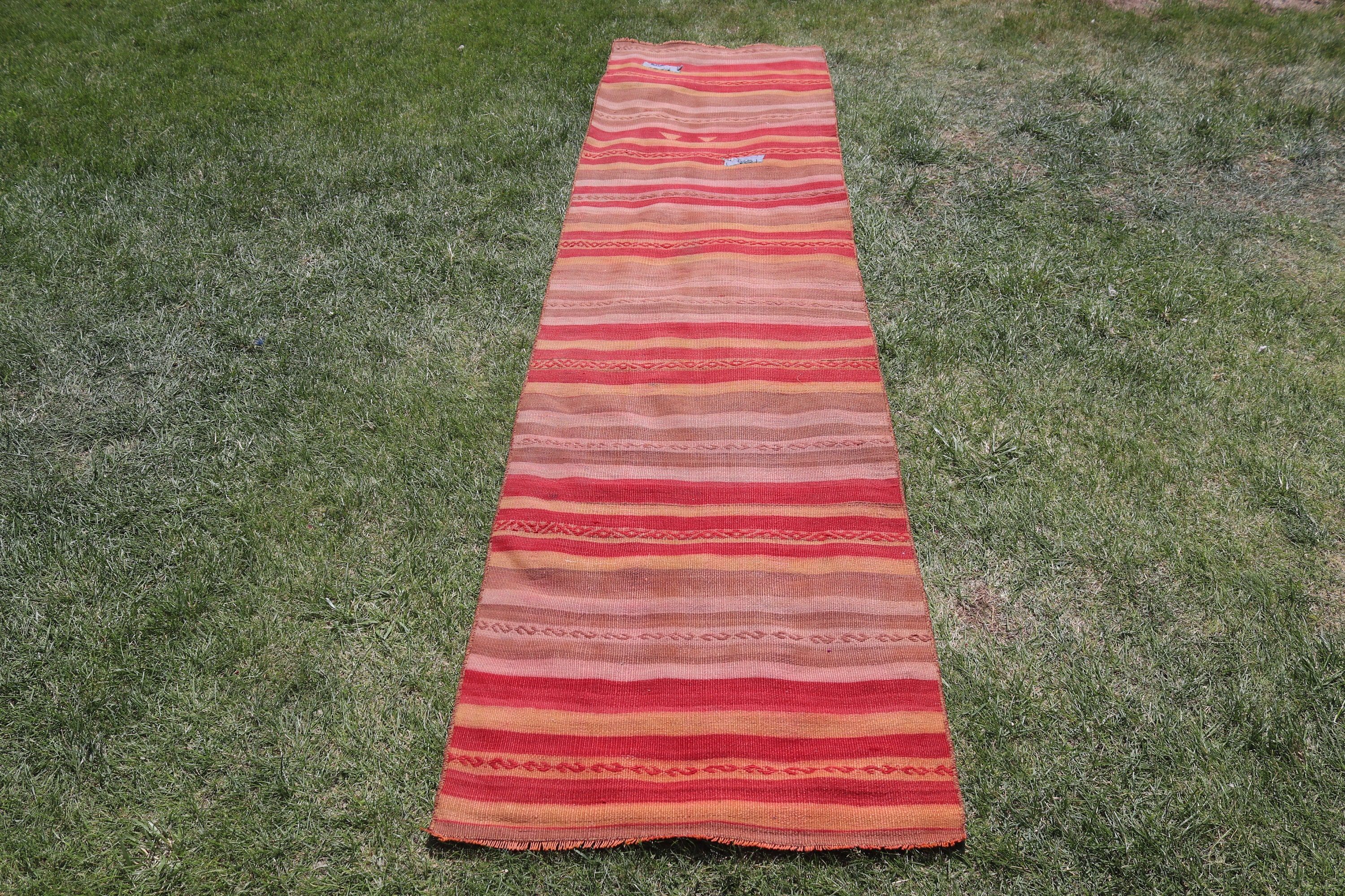 Red Bedroom Rugs, Kitchen Rug, Stair Rugs, Luxury Rug, Geometric Rugs, Kilim, Turkish Rug, 2.2x9 ft Runner Rug, Vintage Rugs, Aztec Rug