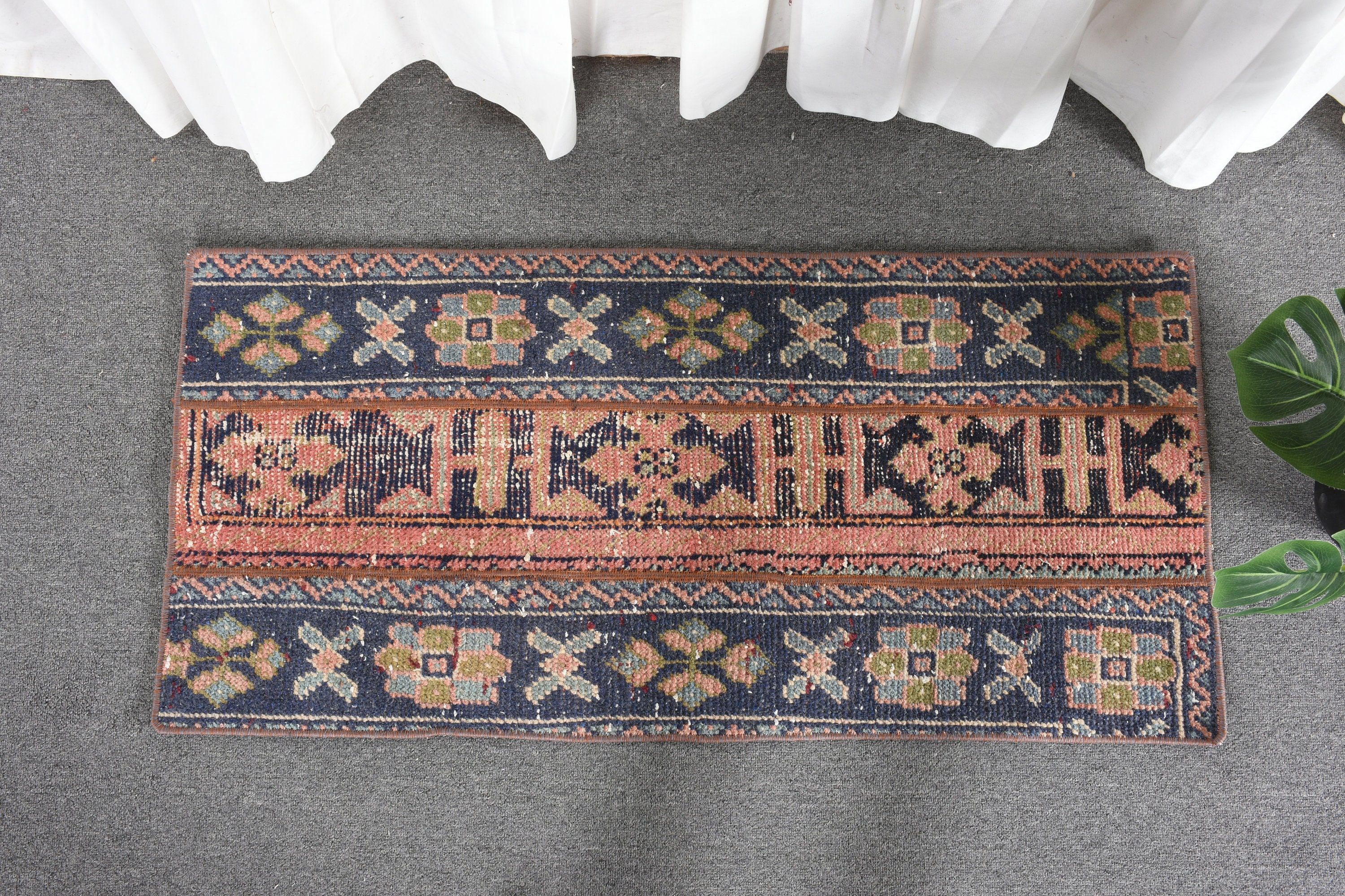 Turkey Rugs, Vintage Rug, Nursery Rug, 1.7x3.7 ft Small Rug, Brown Moroccan Rugs, Oushak Rug, Wall Hanging Rug, Oriental Rugs, Turkish Rugs