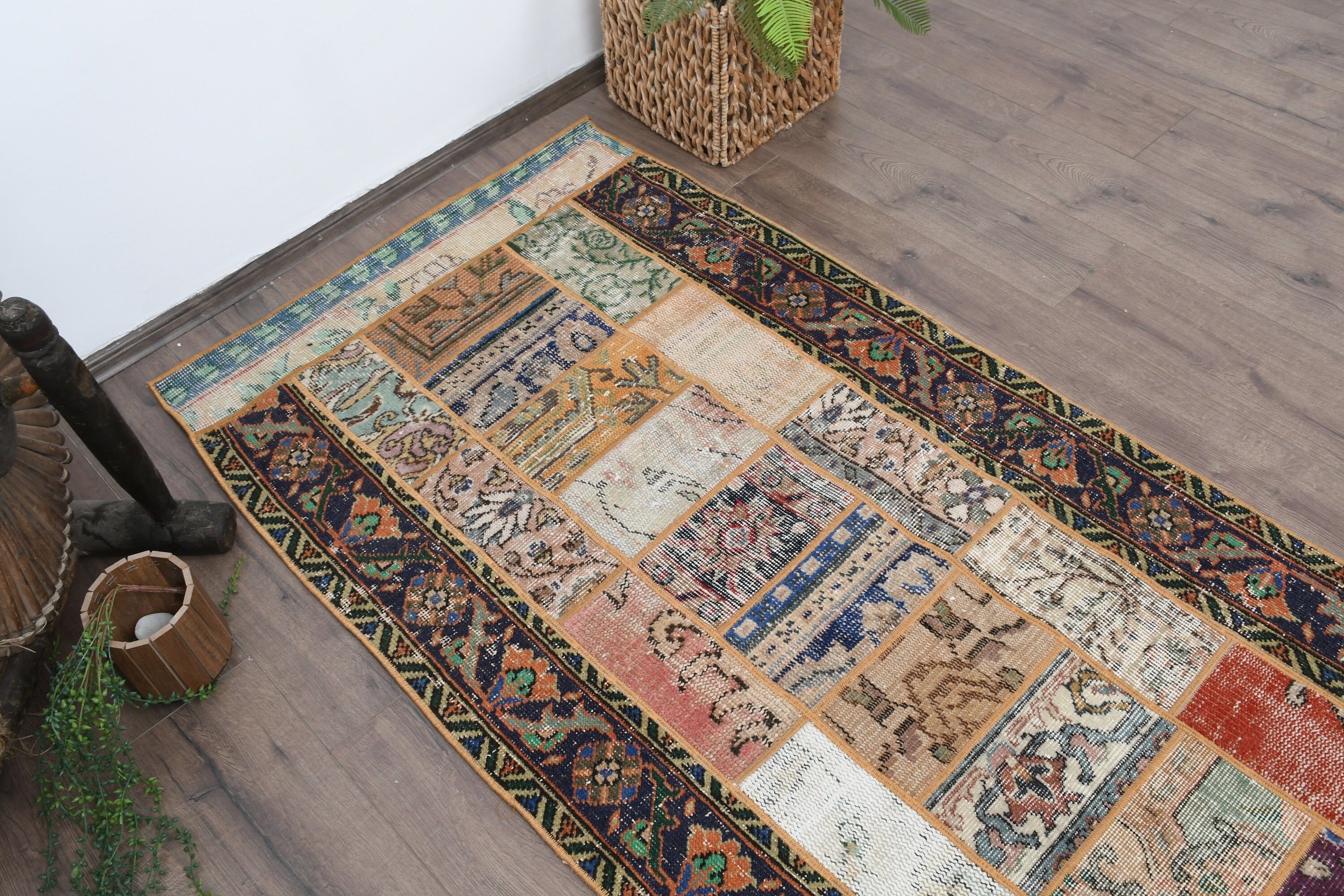 Entry Rug, Blue Anatolian Rug, Vintage Rug, Cool Rug, Bedroom Rugs, 2.9x6.4 ft Accent Rug, Rugs for Kitchen, Anatolian Rug, Turkish Rugs