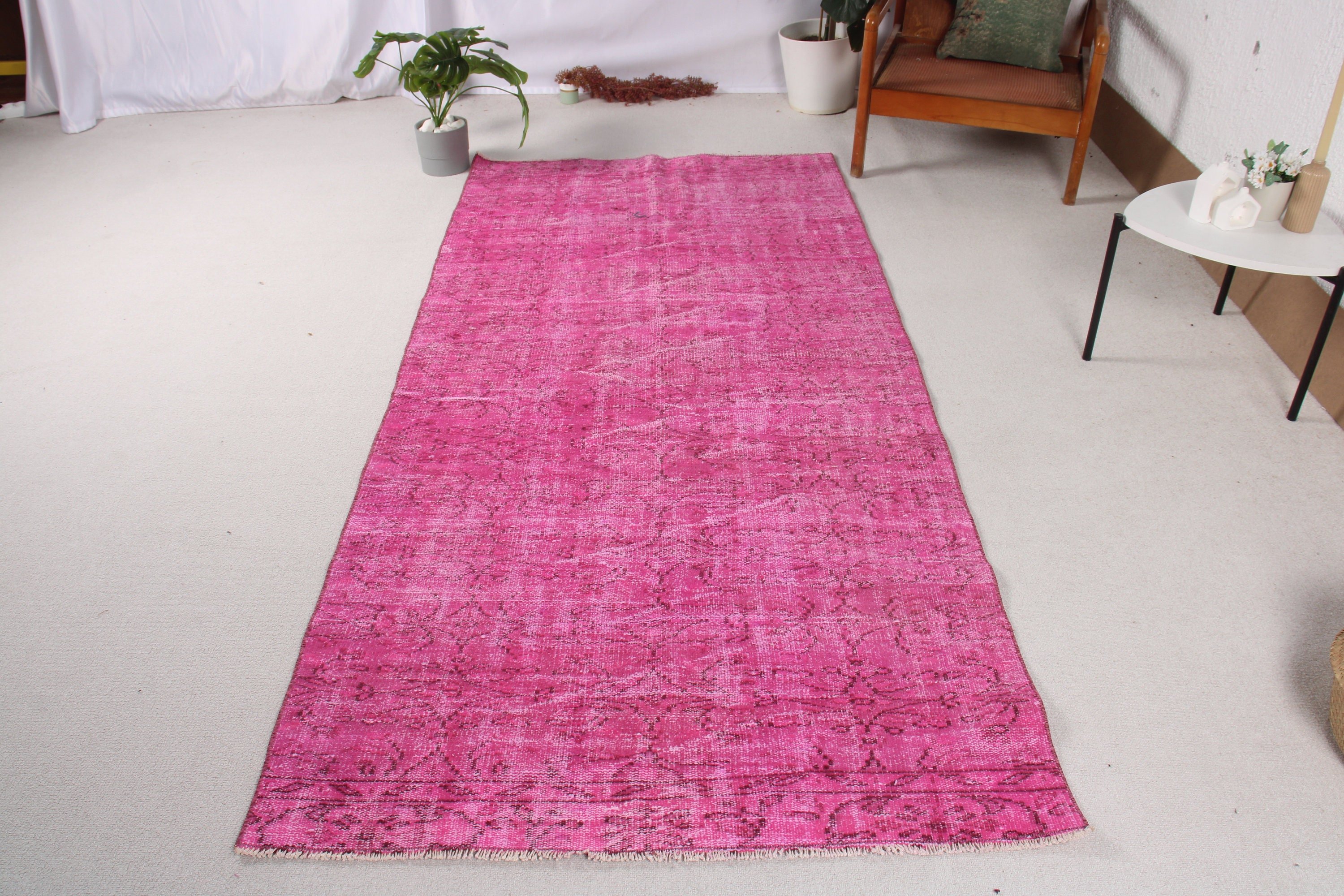 Handwoven Rugs, Pink Modern Rugs, Turkish Rug, Vintage Rugs, 3.8x8.1 ft Area Rug, Oushak Area Rug, Cool Rug, Statement Rugs, Bedroom Rugs