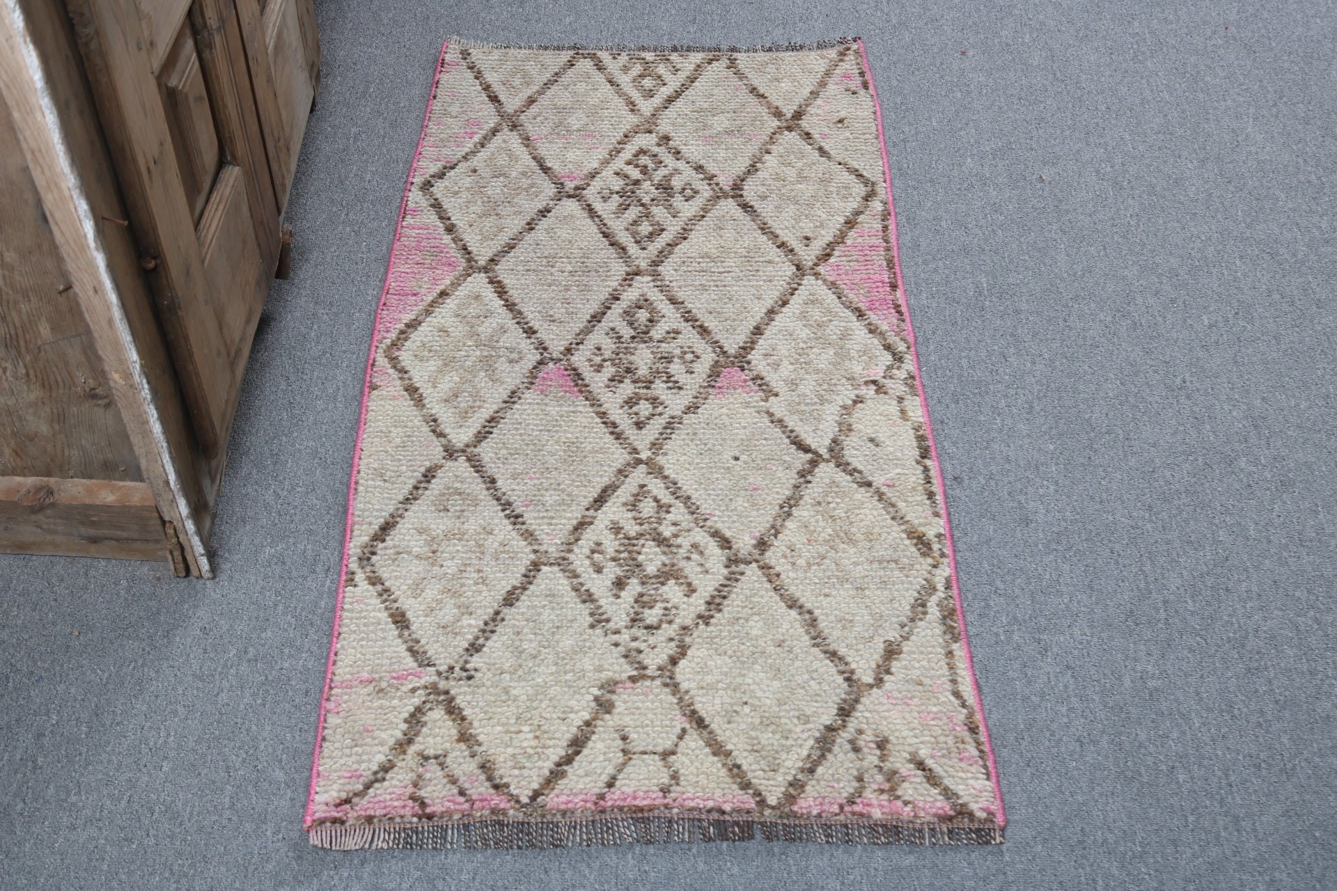 2.1x3.9 ft Small Rug, Moroccan Rugs, Turkish Rug, Handmade Rugs, Vintage Rugs, Bedroom Rugs, Bath Rugs, Beige Modern Rug, Antique Rug