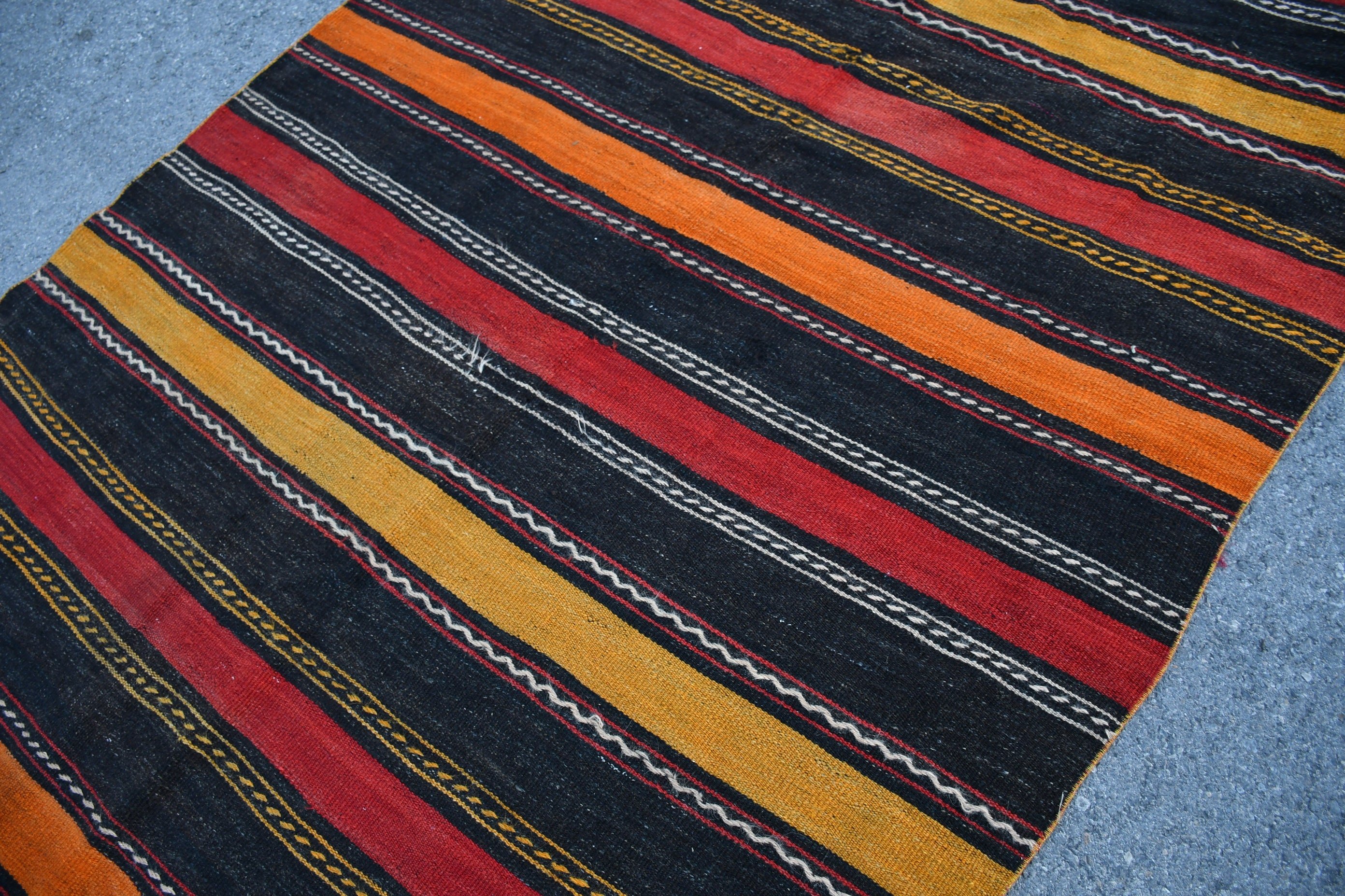 Living Room Rug, Turkish Rug, Kilim, 5.6x8.6 ft Large Rugs, Anatolian Rugs, Yellow Oriental Rug, Kitchen Rugs, Vintage Rug, Bedroom Rug