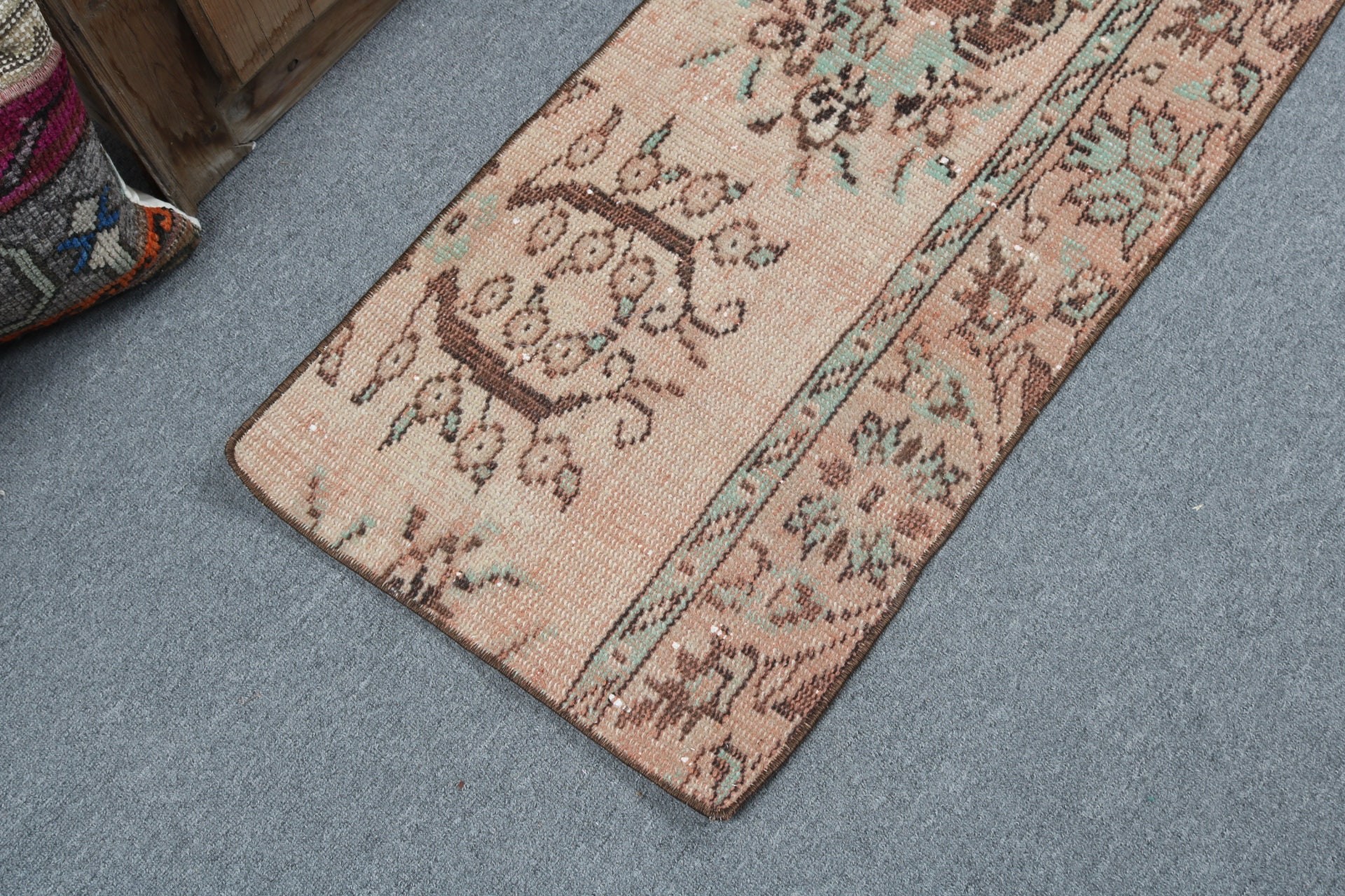 Car Mat Rug, Vintage Rug, Geometric Rug, Bohemian Rug, Anatolian Rug, Small Area Rugs, Brown Floor Rug, 1.6x3.3 ft Small Rugs, Turkish Rugs