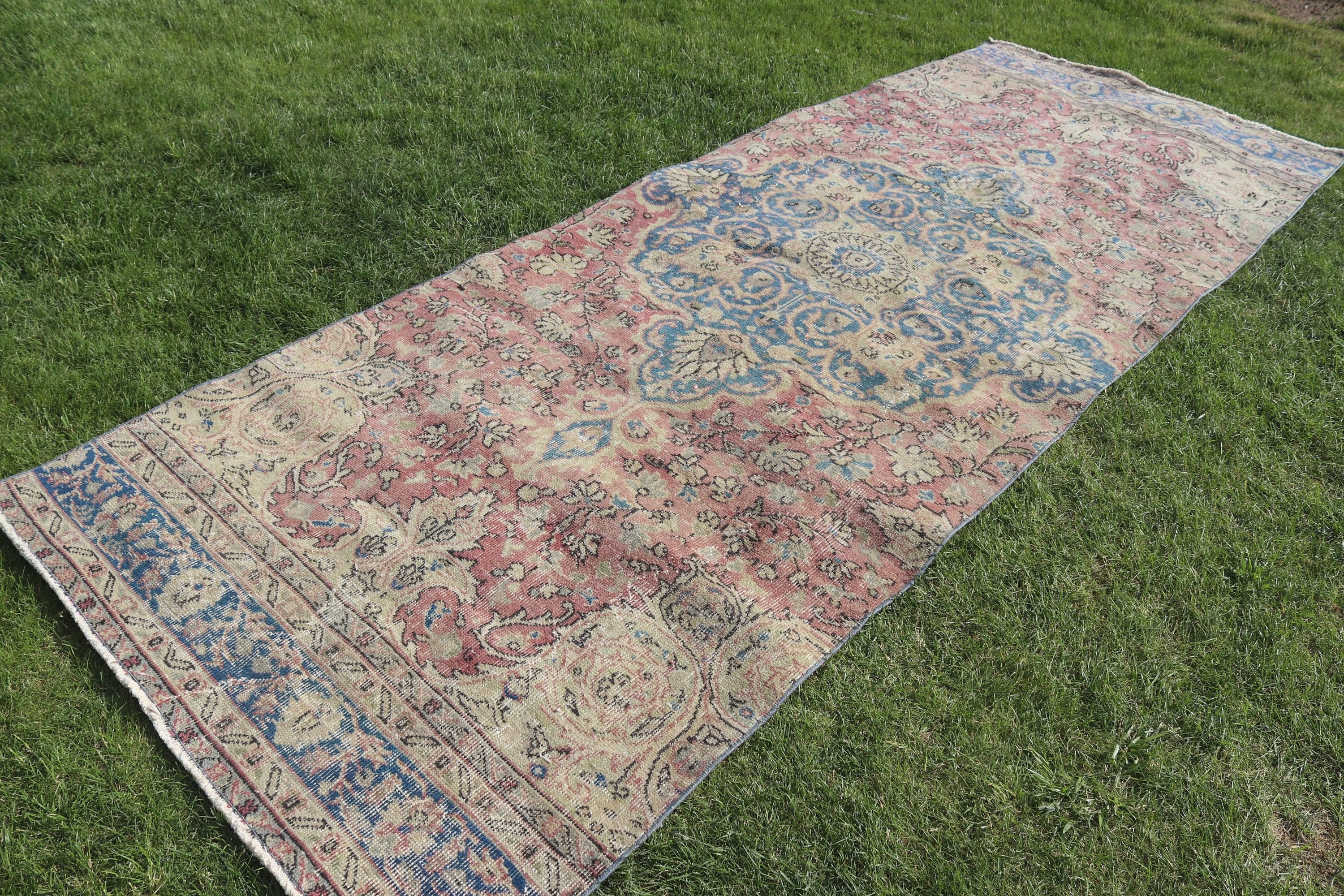 Koridor Halıları, Lüks Halı, Oushak Halı, Koşucu Halıları, Sanatsal Halılar, Türk Halısı, Bej Oushak Halısı, Vintage Halı, 3,9x10,5 ft Koşucu Halısı