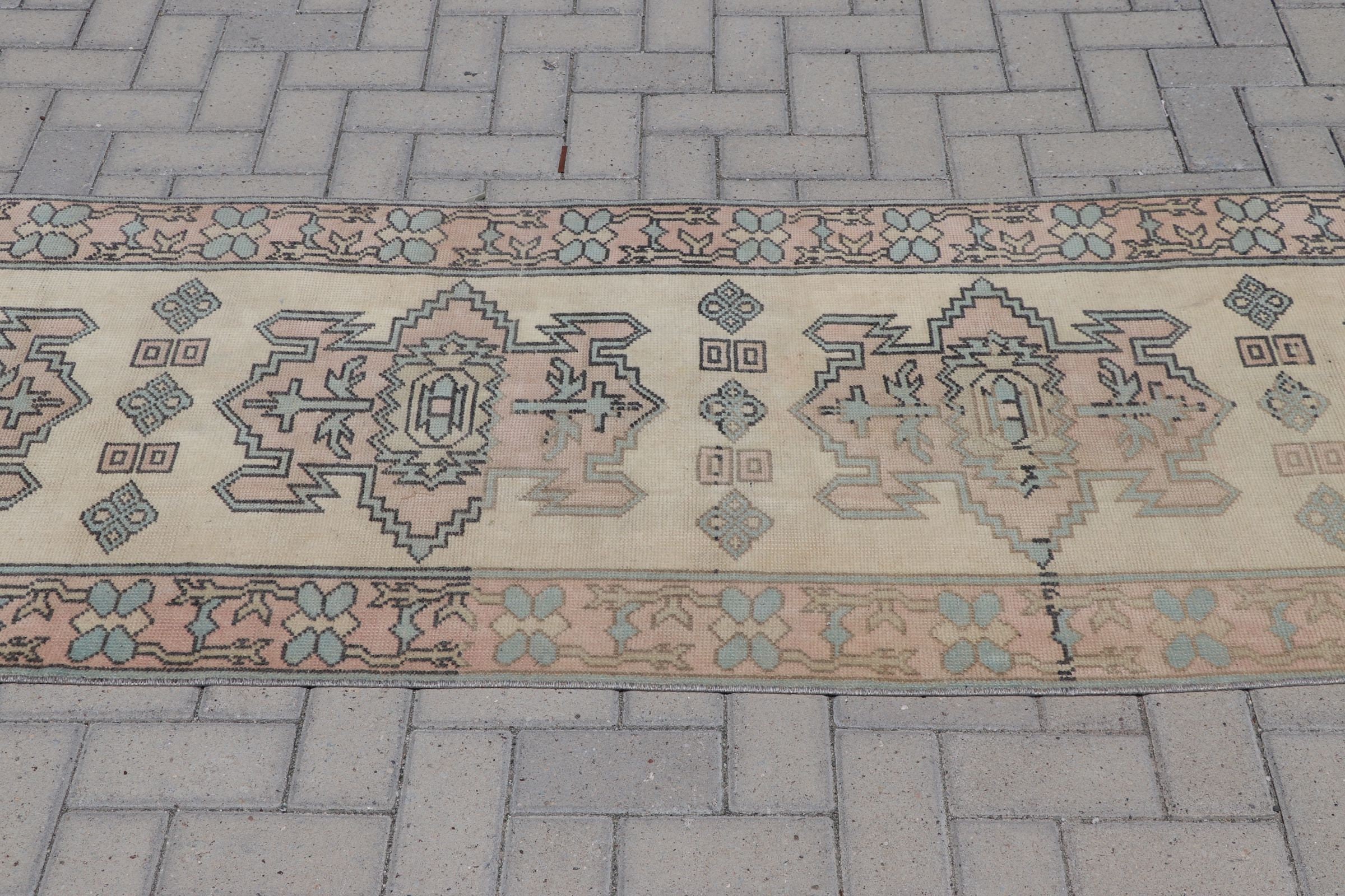 Koridor Halıları, Yatak Odası Halısı, Koridor Halısı, Vintage Halı, 2.6x18 ft Runner Halısı, Bej Zemin Halısı, Tasarımcı Halısı, Türk Halısı, Mutfak Halıları