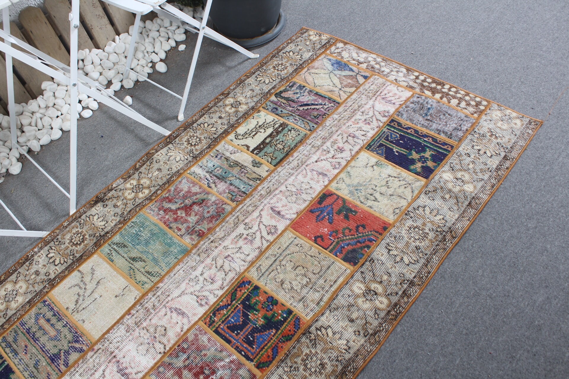 Cool Rug, Rugs for Kitchen, Vintage Rug, Bedroom Rug, Turkish Rug, Entry Rug, 3.3x6.7 ft Accent Rugs, Oriental Rugs, Rainbow Kitchen Rug