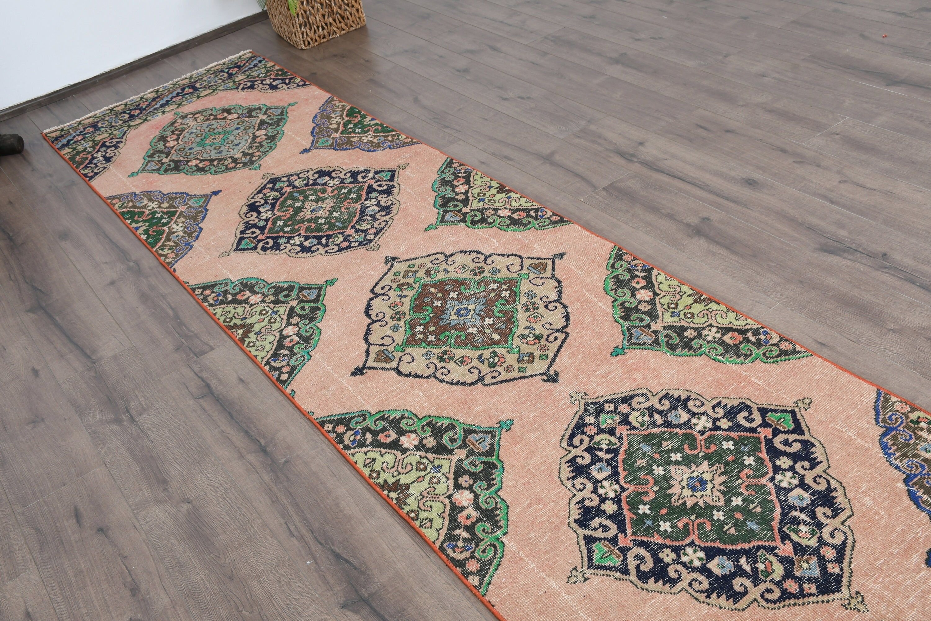 2.8x13.2 ft Runner Halıları, Vintage Halı, Koridor Halısı, Harika Halılar, Pembe Mutfak Halısı, Türk Halıları, Merdiven Halıları, Koşucu Halıları, Mutfak Halıları