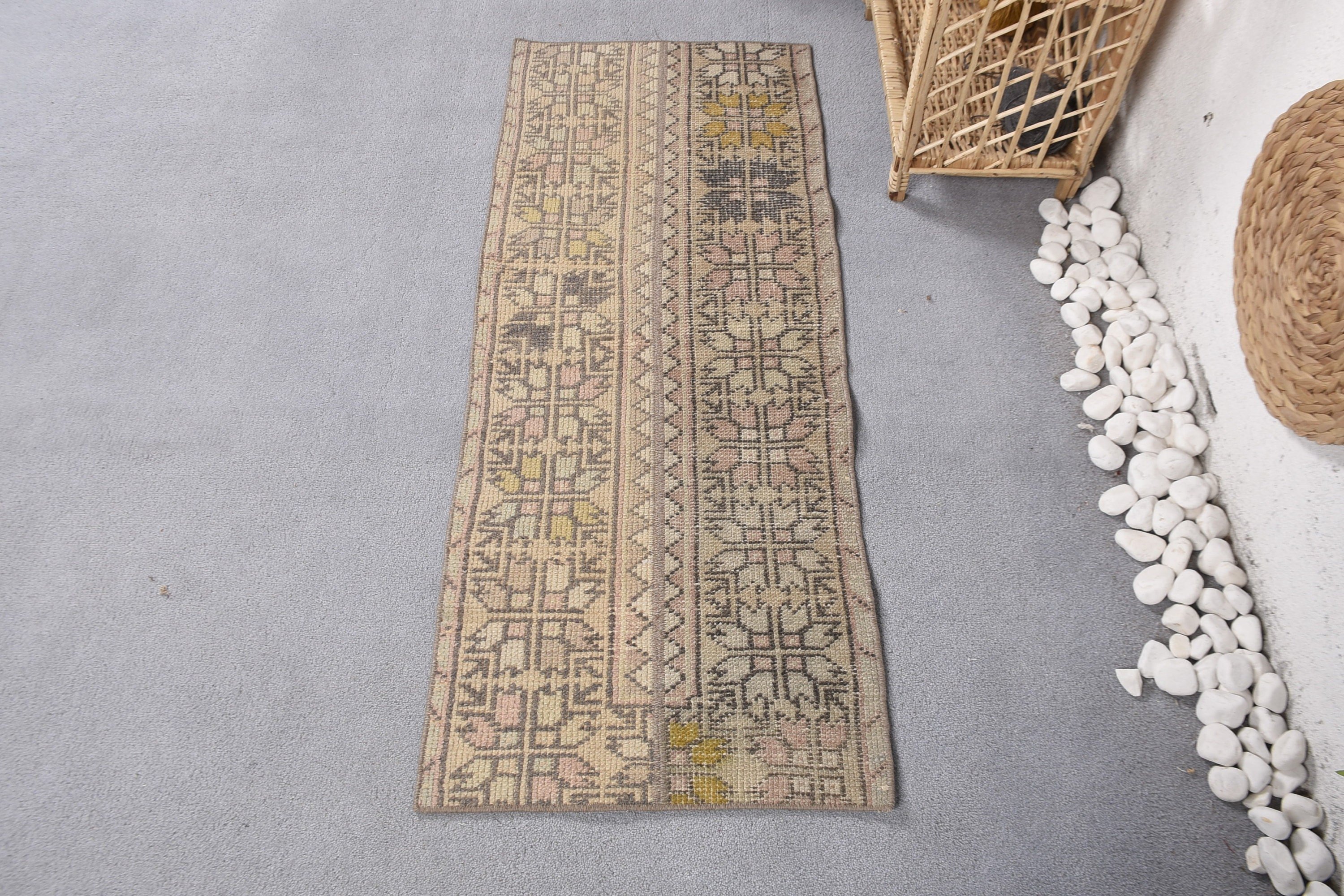 Door Mat Rugs, Aztec Rugs, Luxury Rugs, Beige Anatolian Rugs, Bathroom Rugs, 1.6x4.2 ft Small Rugs, Turkish Rugs, Vintage Rug, Moroccan Rug