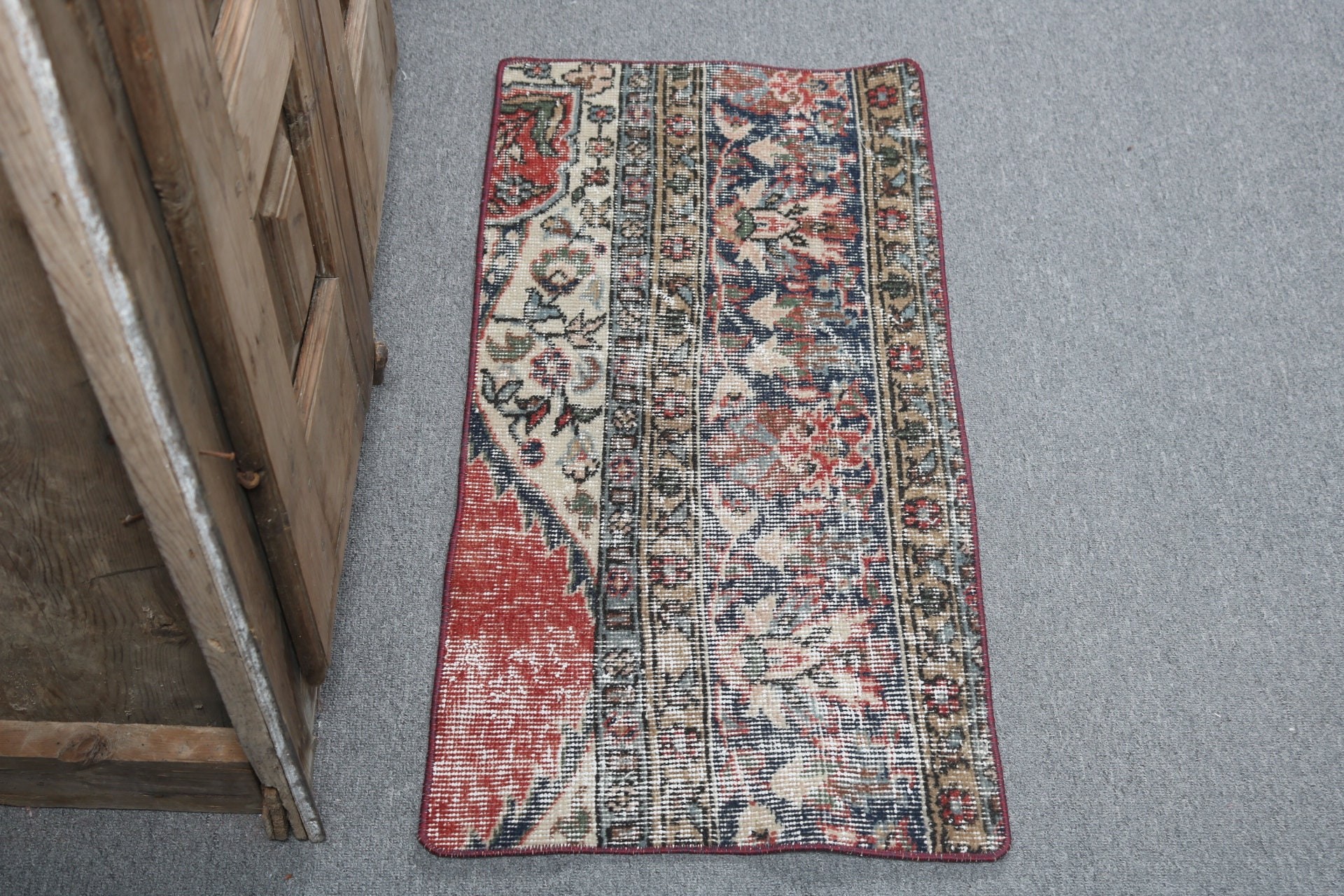 Küçük Alan Halıları, Vintage Halı, Mutfak Halısı, Boho Halıları, Yatak Odası Halısı, Tribal Halısı, Mavi 1.5x2.9 ft Küçük Halılar, Türk Halıları