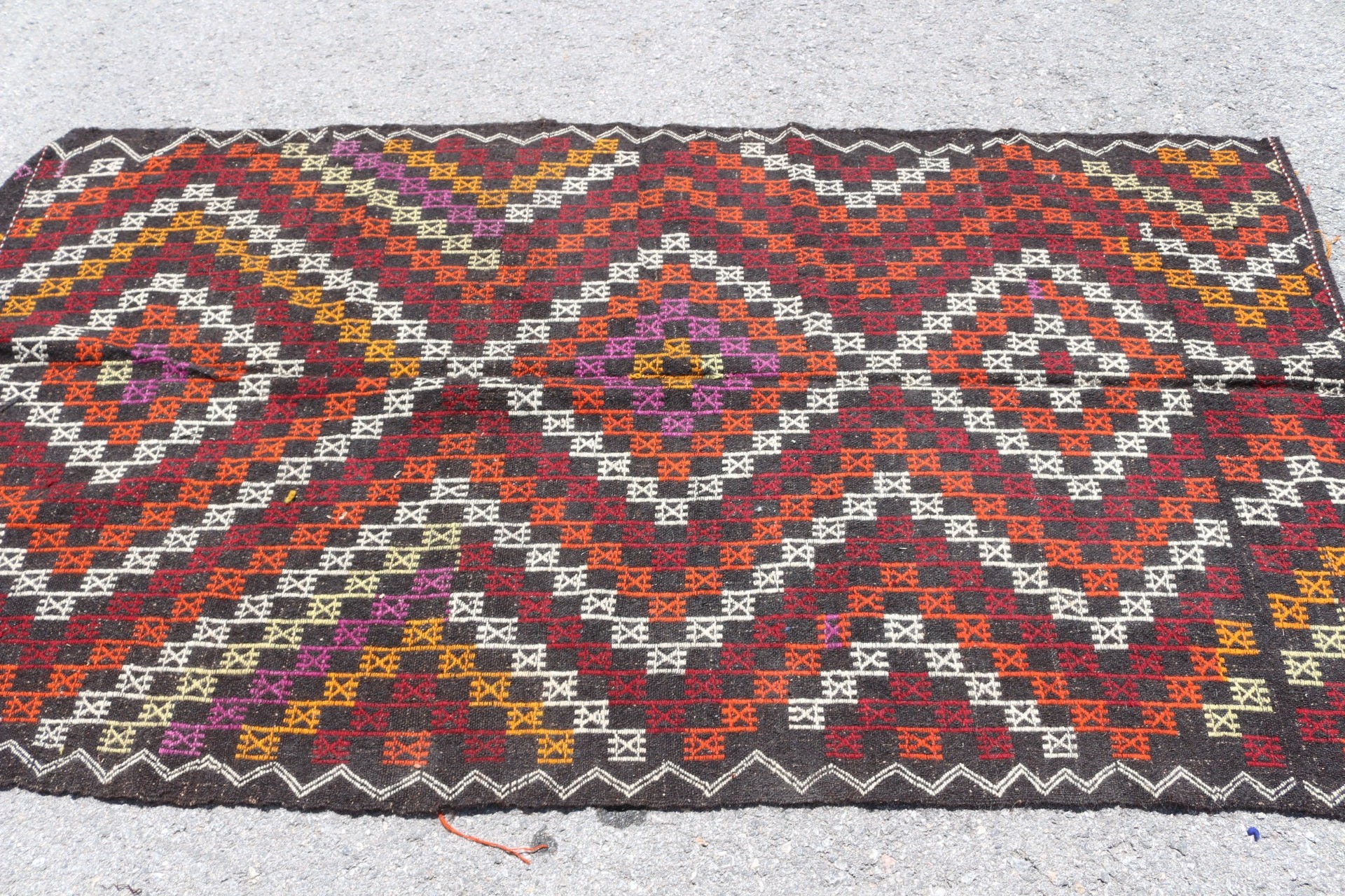 Vintage Halı, Soluk Halı, Oushak Halı, Kilim, Yemek Odası Halısı, Türk Halıları, Havalı Halı, Kahverengi Oryantal Halı, 4,3x7,7 ft Alan Halısı, Zemin Halıları