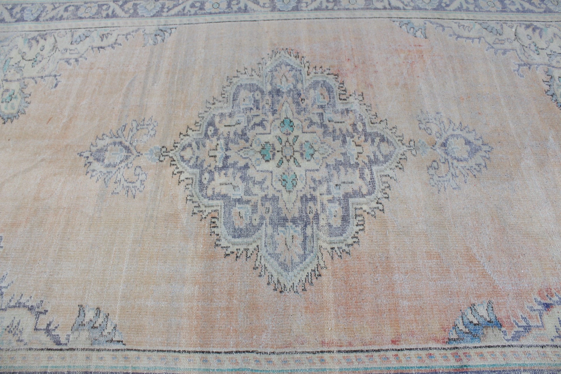 Oturma Odası Halıları, Yemek Odası Halıları, Yatak Odası Halısı, Turuncu Ev Dekor Halısı, Vintage Halı, Türk Halısı, Yer Halısı, 6x9.7 ft Büyük Halı