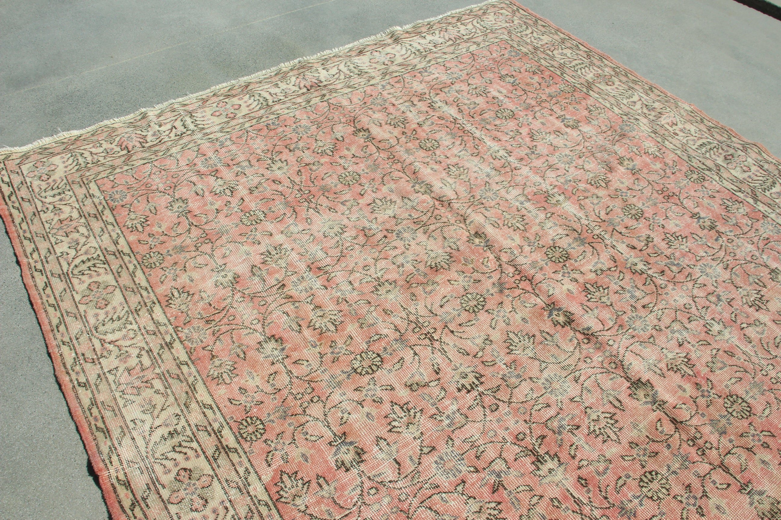 Vintage Halılar, Modern Halılar, 7.2x10.5 ft Büyük Boy Halılar, Pembe Modern Halılar, Büyük Boy Türk Halısı, Türk Halıları, Salon Halısı, Yer Halıları