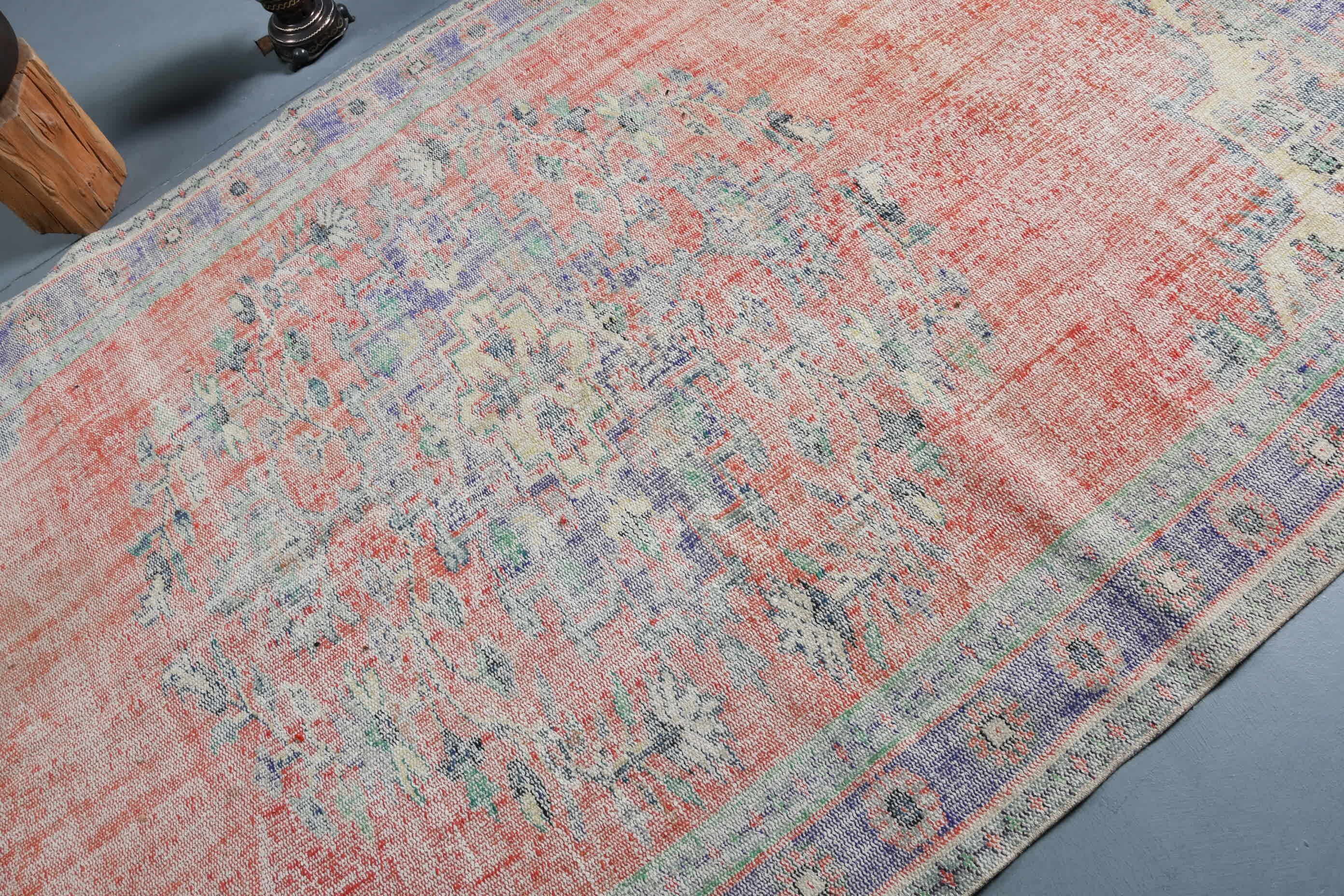 Living Room Rug, Home Decor Rug, Salon Rug, Rugs for Salon, Cool Rug, 5.6x9.2 ft Large Rug, Turkish Rug, Vintage Rugs, Red Floor Rug