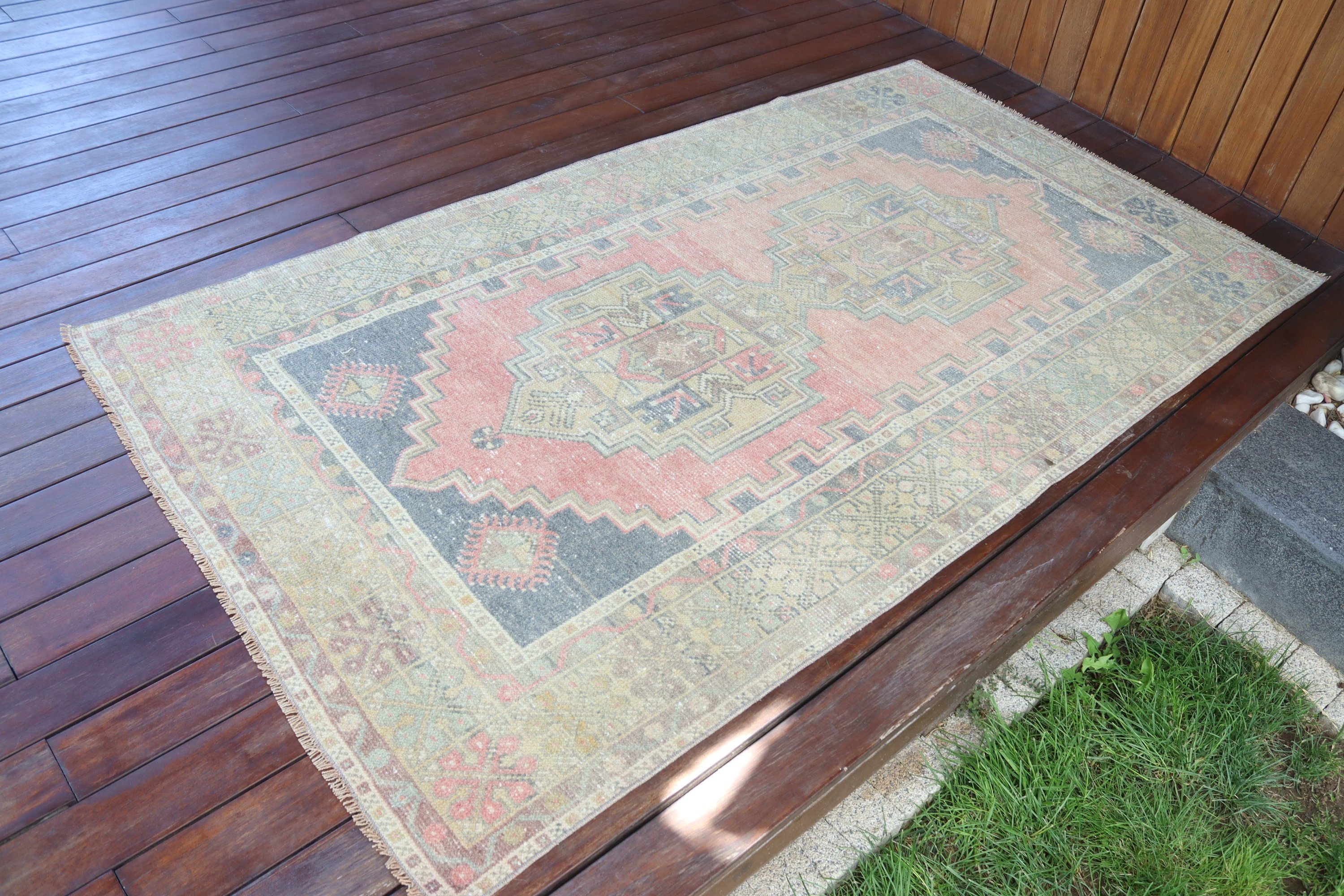 Dekoratif Halı, Çocuk Halısı, 3.6x6.5 ft Accent Halı, Türk Halıları, Vintage Halı, Yün Halılar, Boho Halı, Bej Anadolu Halıları