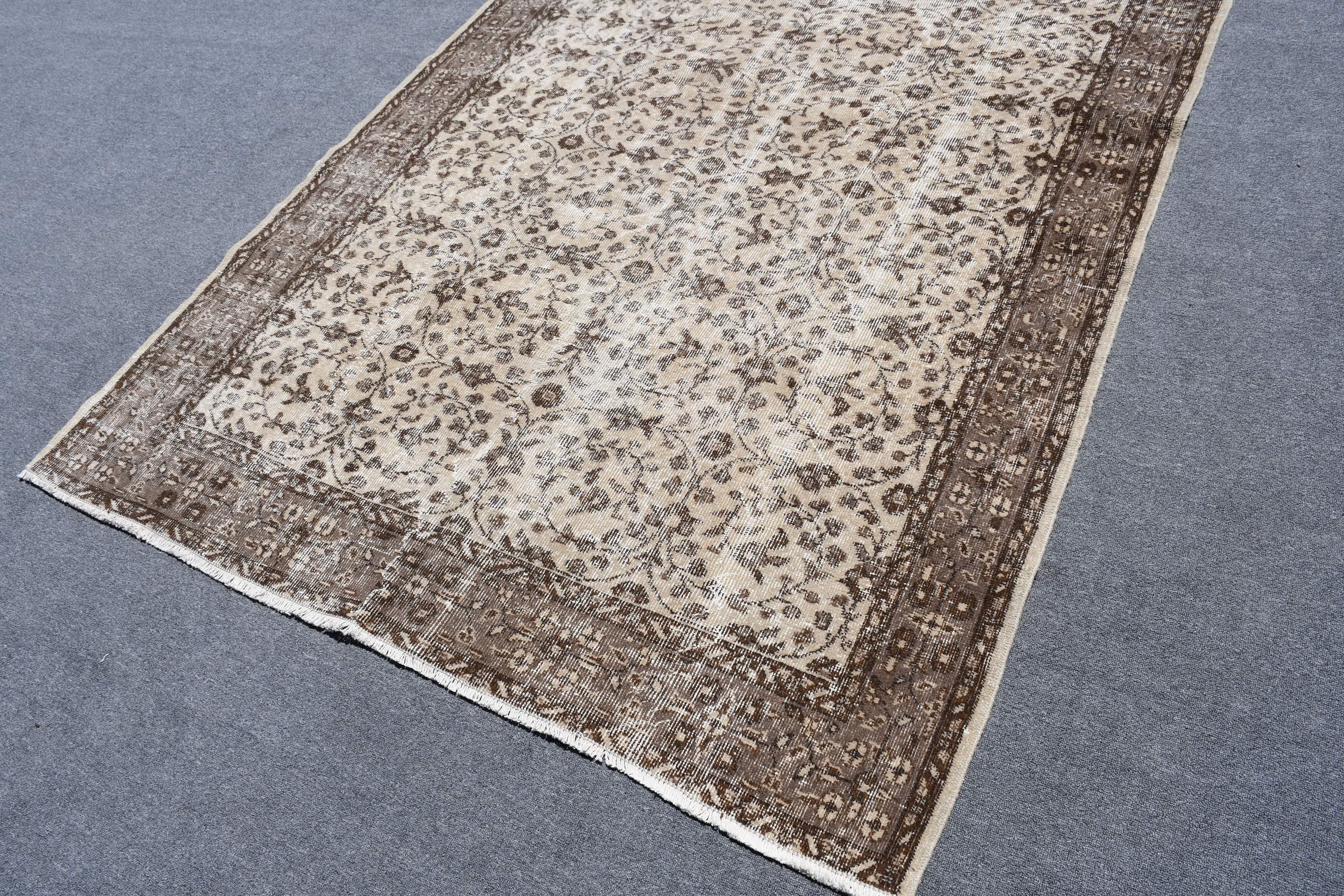 Turkish Rugs, Oriental Rug, Vintage Rug, Oushak Rugs, Living Room Rug, Beige Home Decor Rug, 5.5x9 ft Large Rug, Bedroom Rug, Dorm Rug