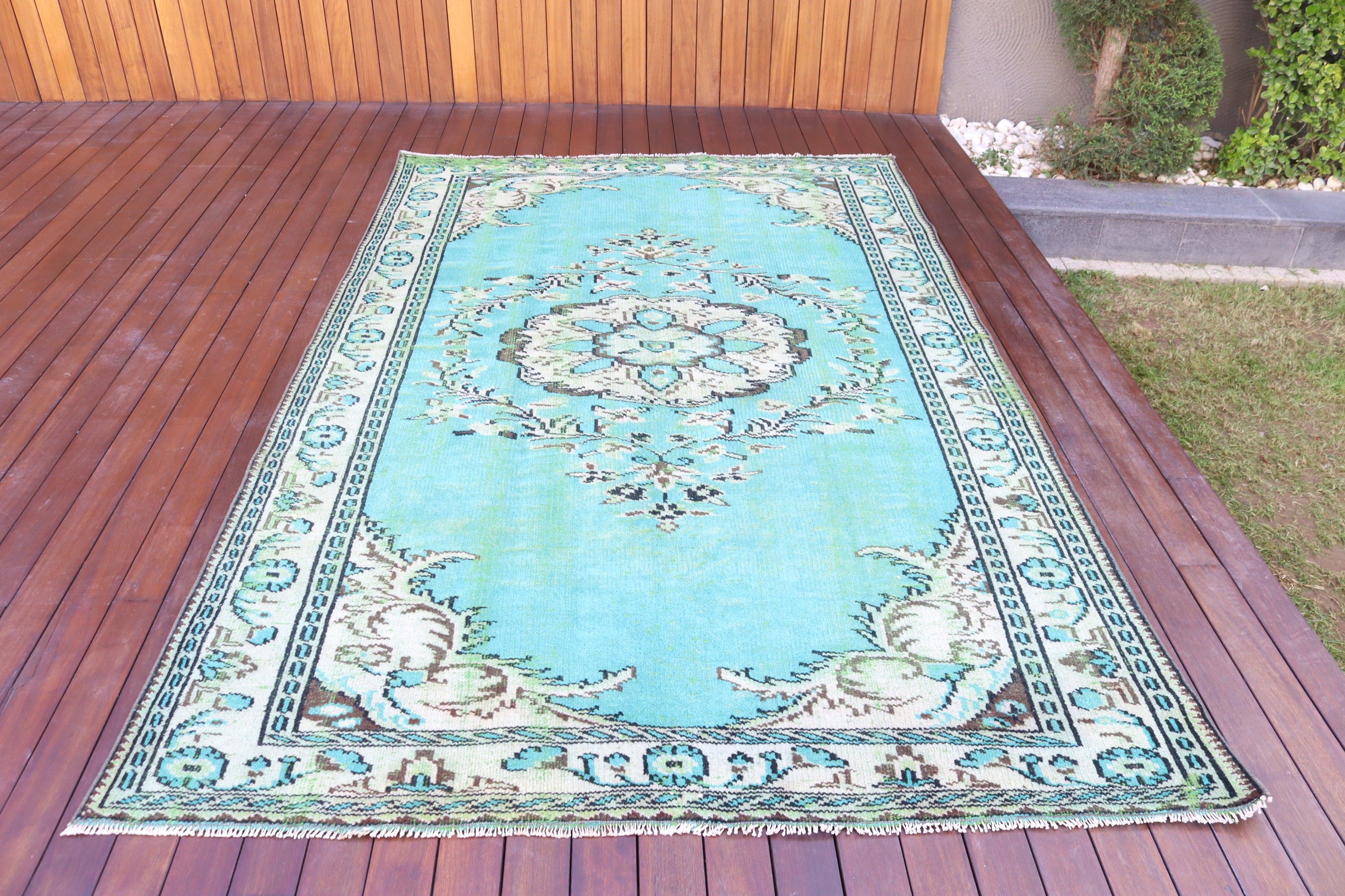 Green Anatolian Rug, Turkish Rugs, 5.5x8.8 ft Large Rug, Statement Rugs, Large Boho Rug, Living Room Rugs, Vintage Rugs, Boho Rug