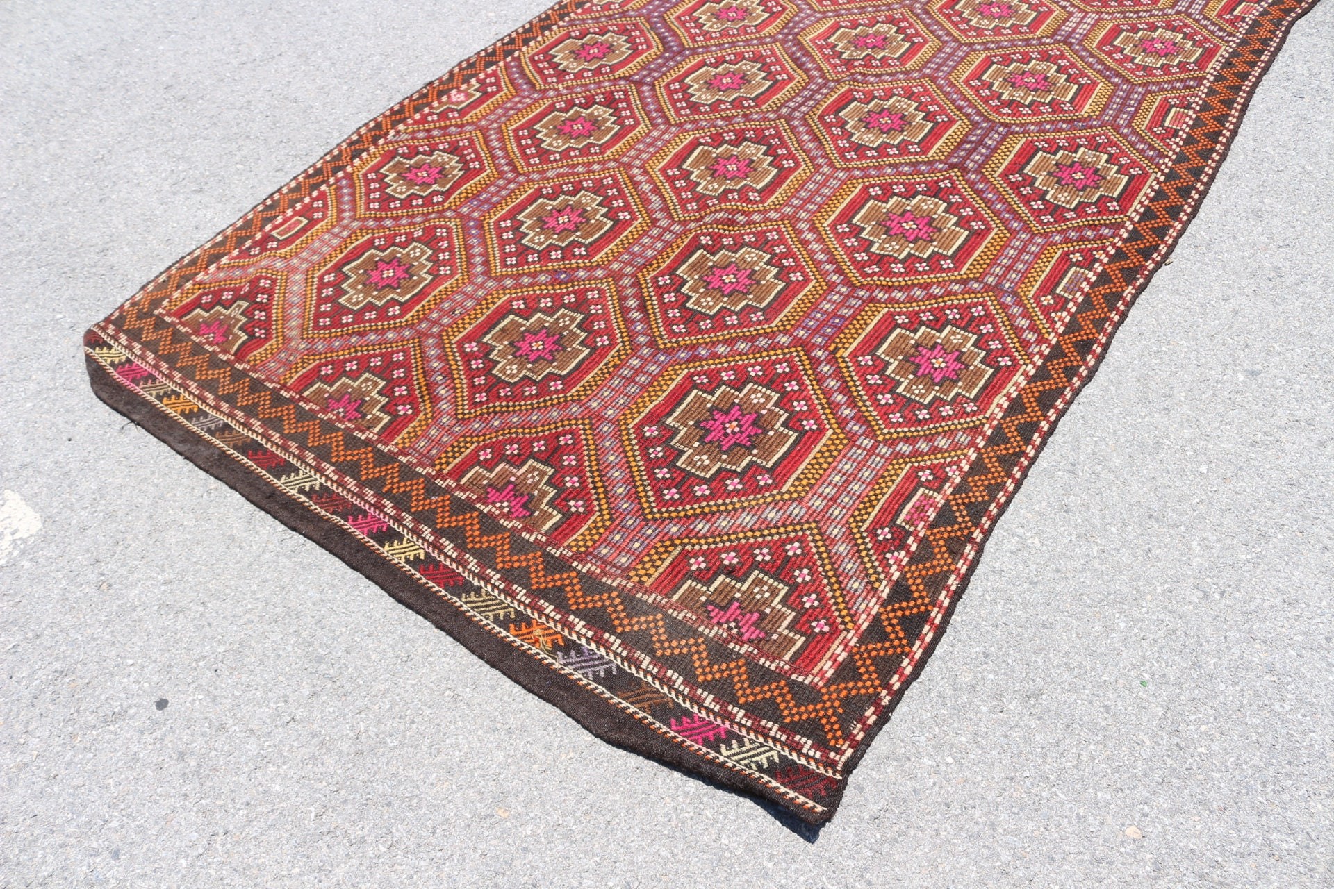 Retro Halı, Mutfak Halıları, 5,7x10,1 ft Büyük Halılar, Yer Halısı, Salon Halıları, Kilim, Türk Halıları, Kahverengi Fas Halıları, Vintage Halı, Yatak Odası Halısı