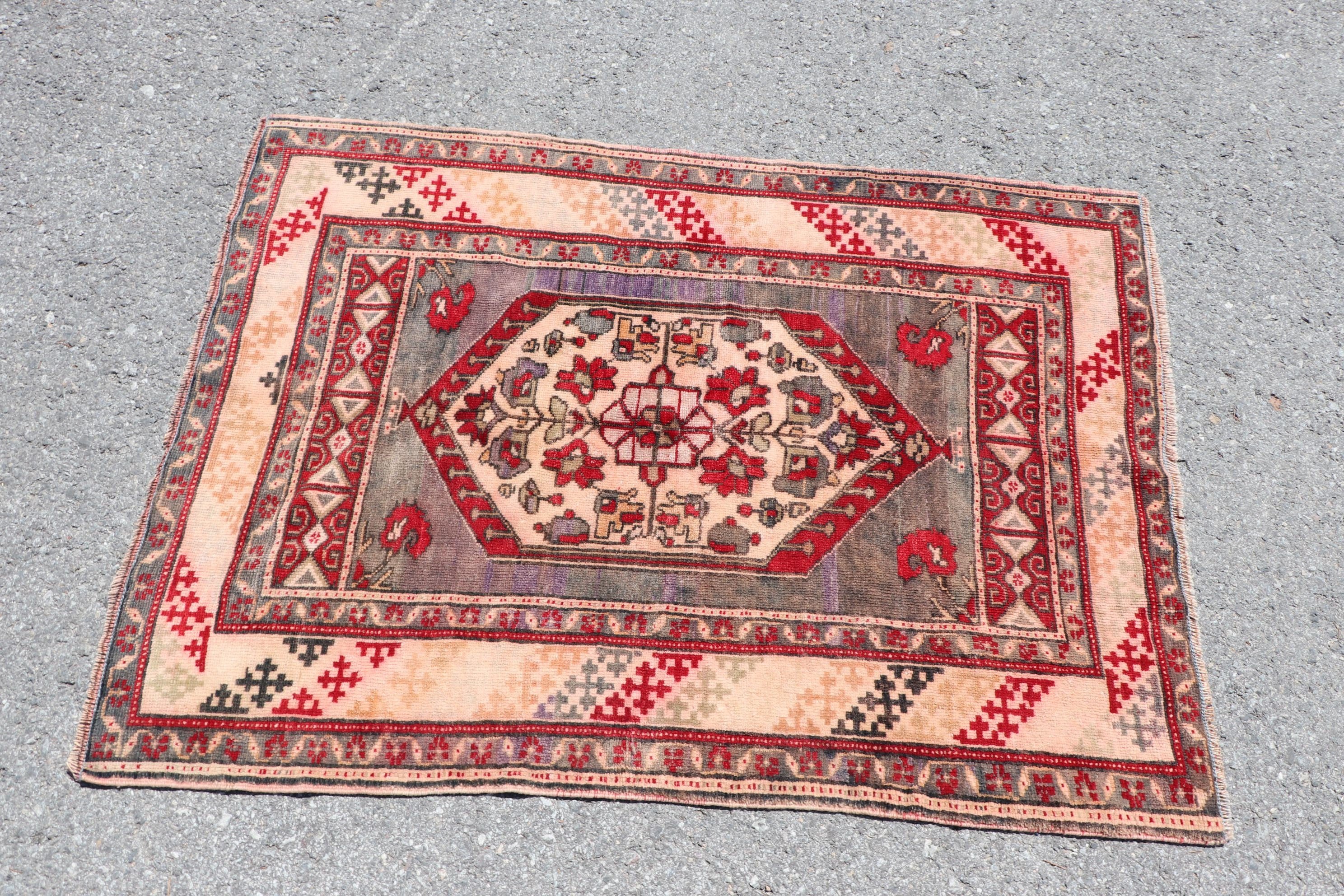 Car Mat Rug, 3x4 ft Small Rug, Red Antique Rug, Turkish Rug, Rugs for Kitchen, Wall Hanging Rug, Home Decor Rug, Antique Rugs, Vintage Rug