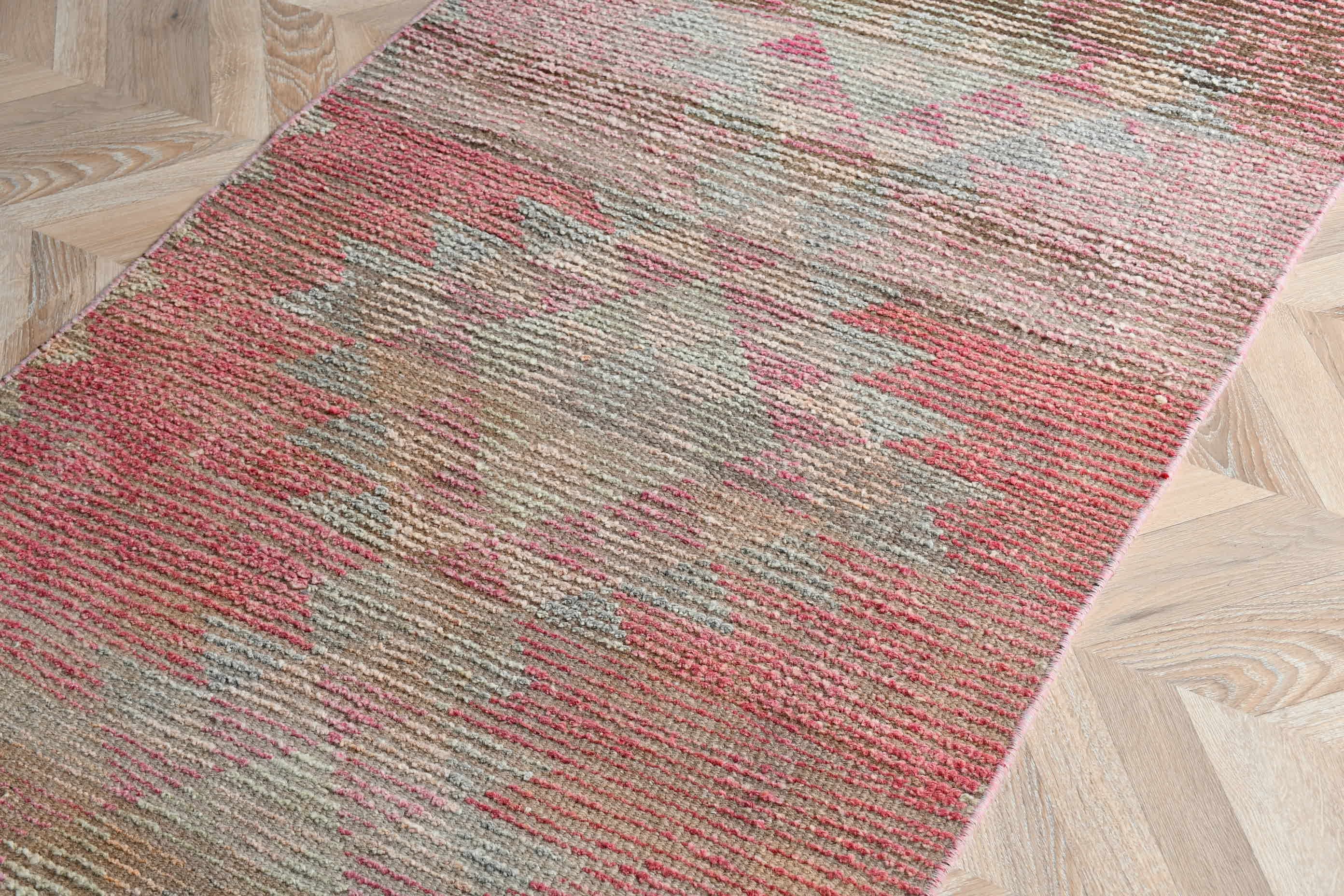 Oriental Rugs, Rugs for Kitchen, Turkish Rug, Stair Rugs, Hallway Rug, 2.9x9.4 ft Runner Rugs, Cool Rug, Vintage Rug, Pink Oriental Rugs