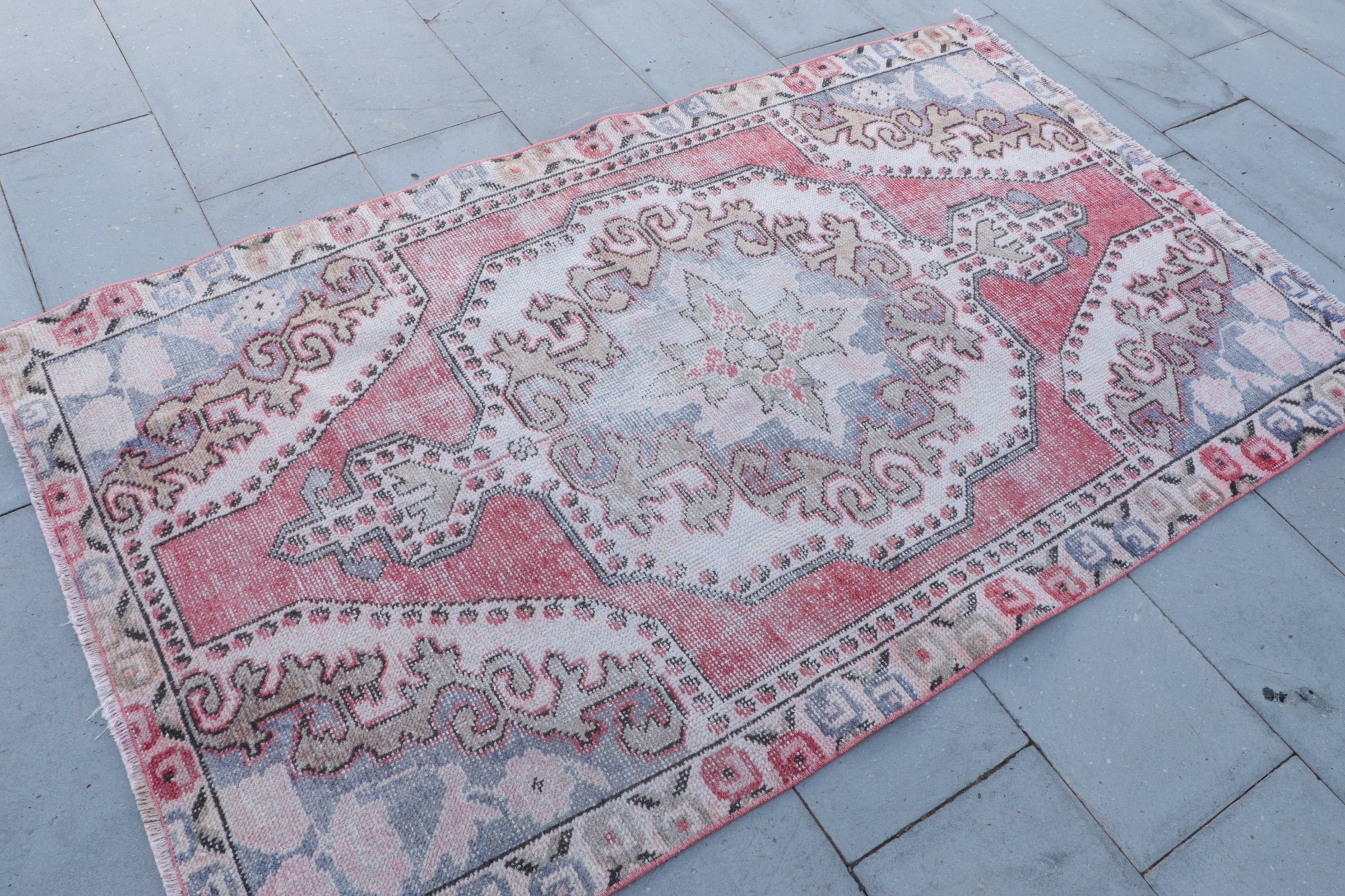 Rugs for Dining Room, Red Oushak Rug, Anatolian Rug, Floor Rug, 4.1x6.8 ft Area Rug, Turkish Rug, Moroccan Rug, Flatweave Rug, Vintage Rug