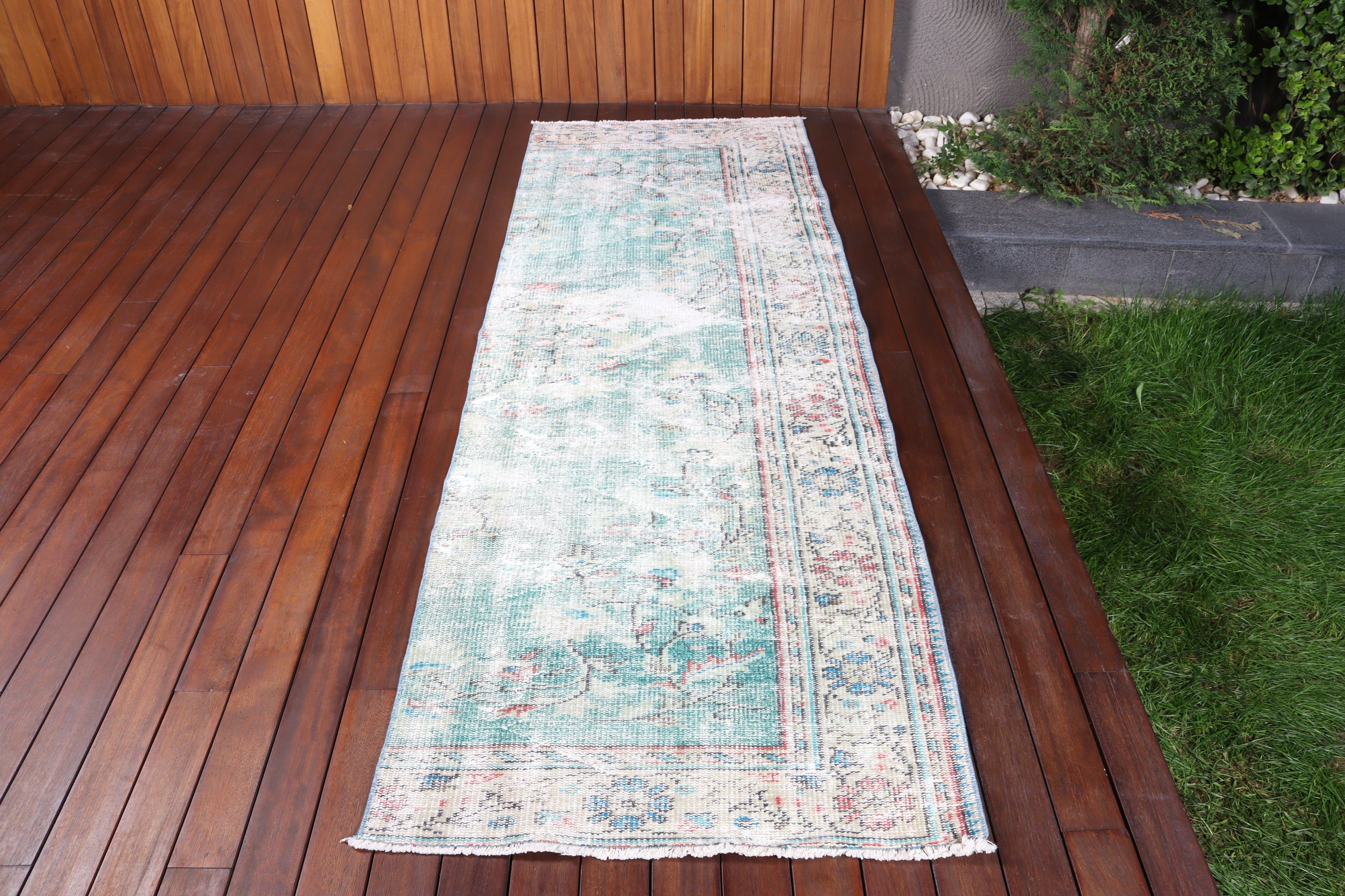 Cool Rugs, Statement Rugs, Kitchen Rug, Long Runner Rug, 2.8x8.3 ft Runner Rug, Green Handwoven Rugs, Vintage Rugs, Boho Rugs, Turkish Rugs