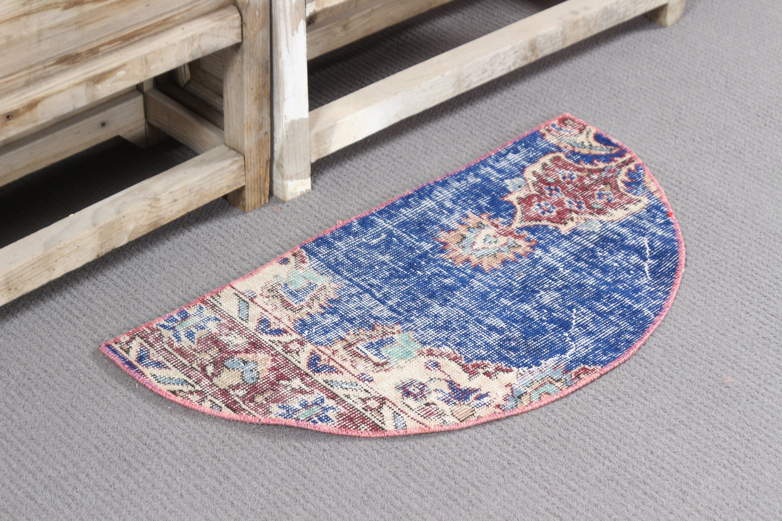 Blue Moroccan Rugs, 1.4x2.7 ft Small Rug, Vintage Rug, Home Decor Rug, Turkish Rugs, Bedroom Rugs, Entry Rug, Hand Woven Rugs, Kitchen Rug