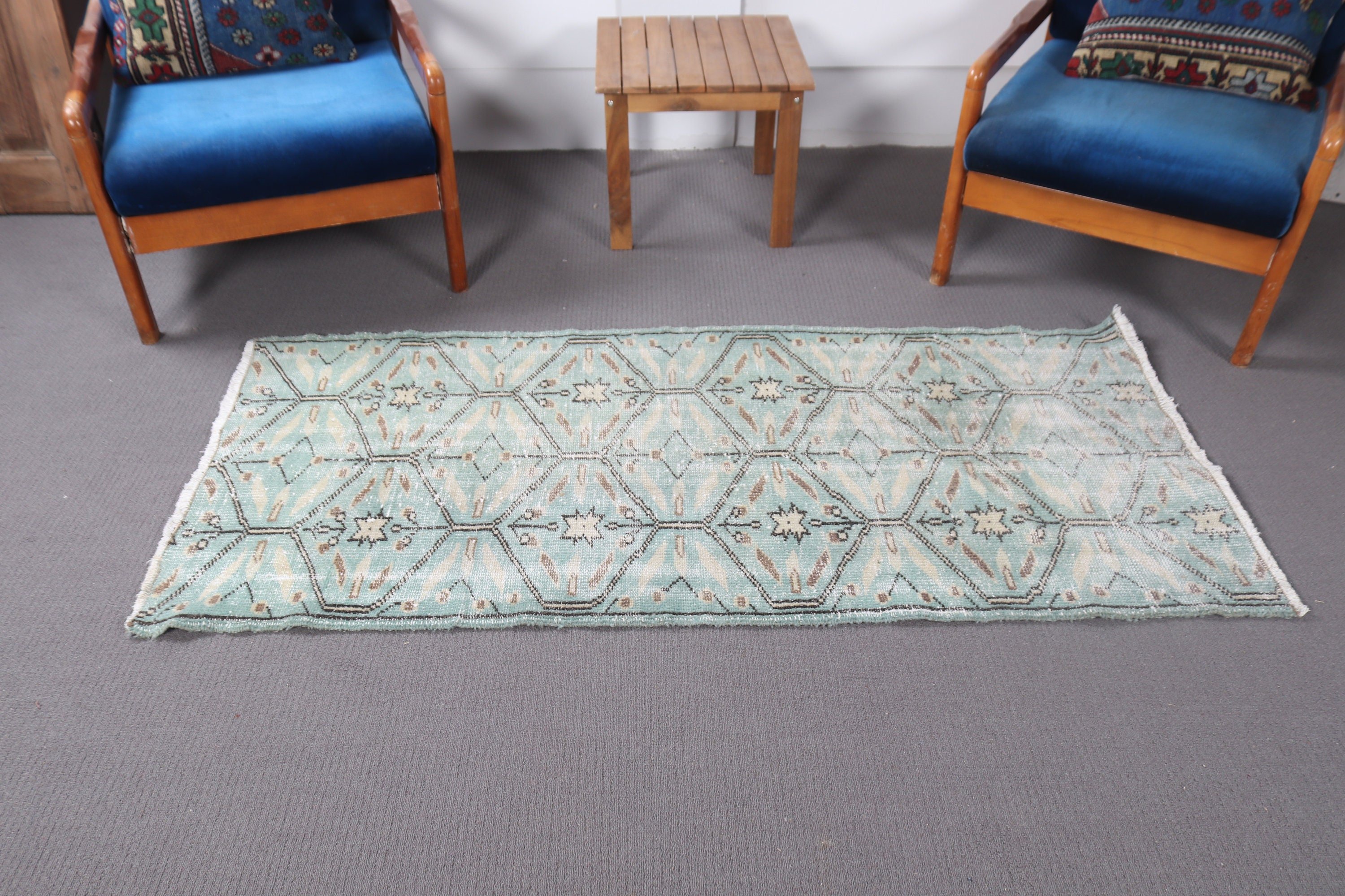 Decorative Rug, Geometric Rugs, Rugs for Boho Accent, 2.7x5.8 ft Accent Rugs, Vintage Rug, Antique Rug, Beige Kitchen Rugs, Turkish Rug