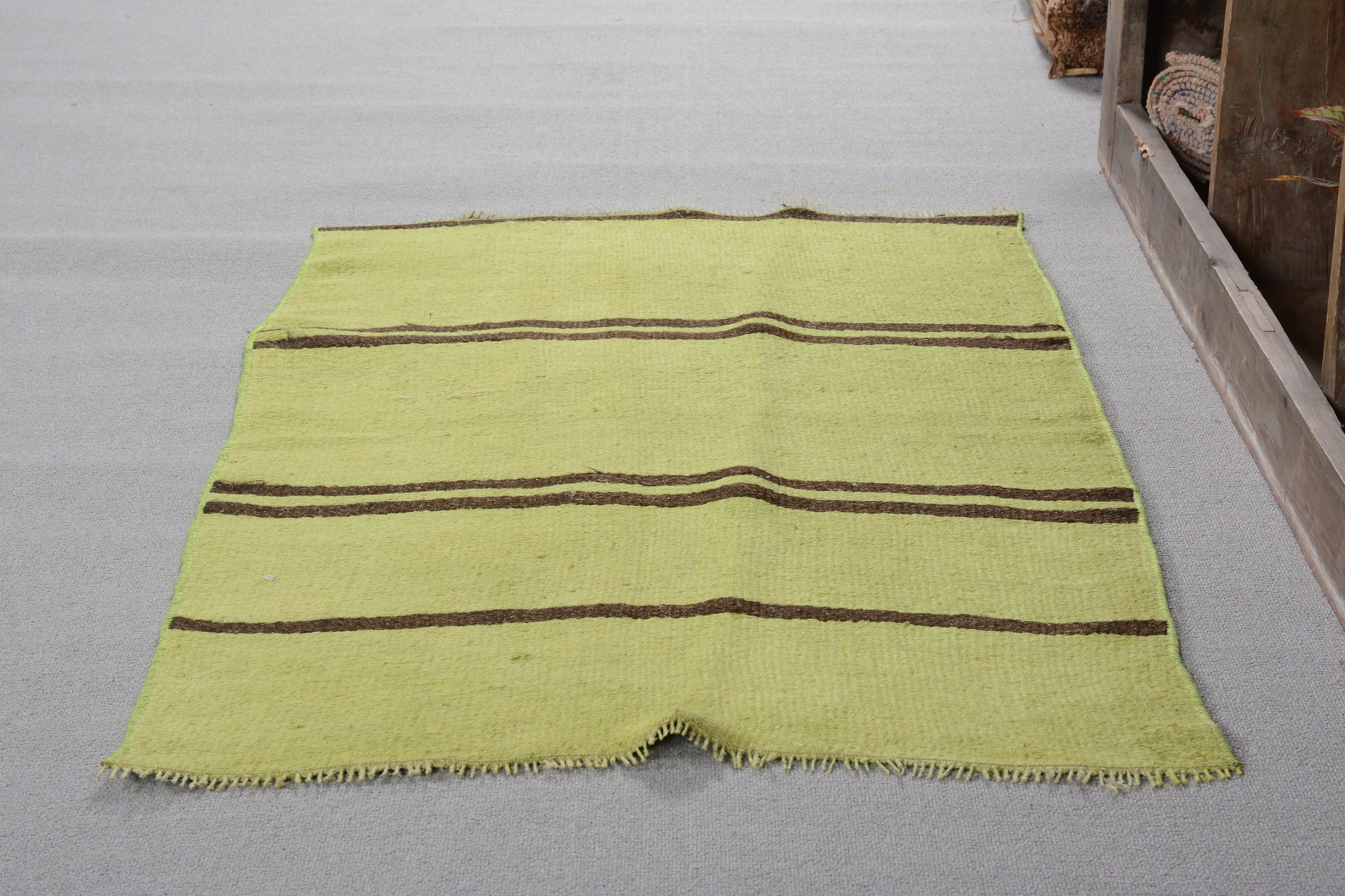 Kitchen Rugs, Wool Rug, Turkish Rug, Bathroom Rugs, Nursery Rug, Vintage Rug, 2.6x4.5 ft Small Rugs, Rugs for Nursery, Green Kitchen Rug