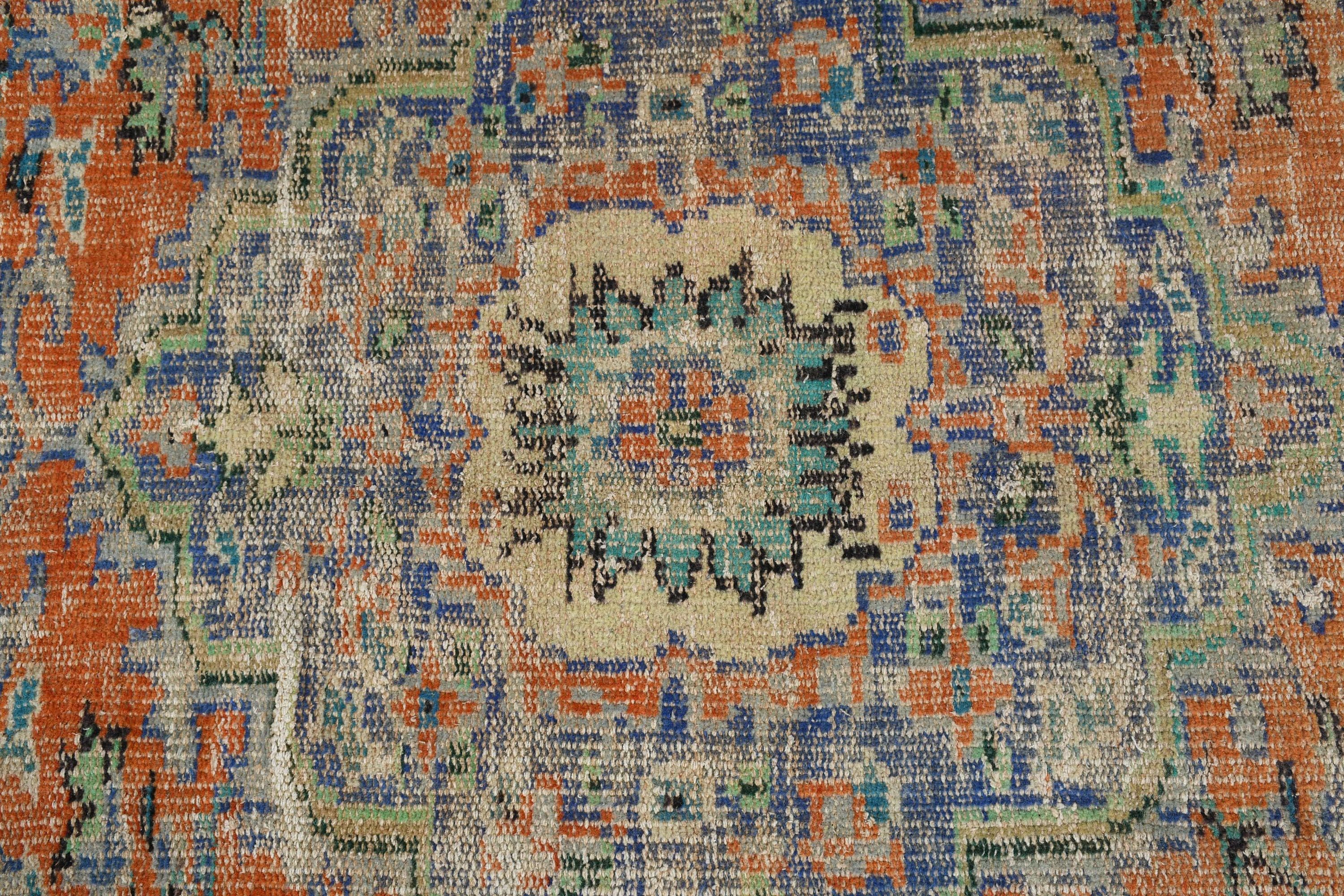 Vintage Halı, Sanat Halısı, Türk Halısı, Banyo Halısı, Turuncu Ev Dekor Halısı, 3,7x3,7 ft Küçük Halılar, Yatak Odası Halıları, Mutfak Halıları, Fas Halısı