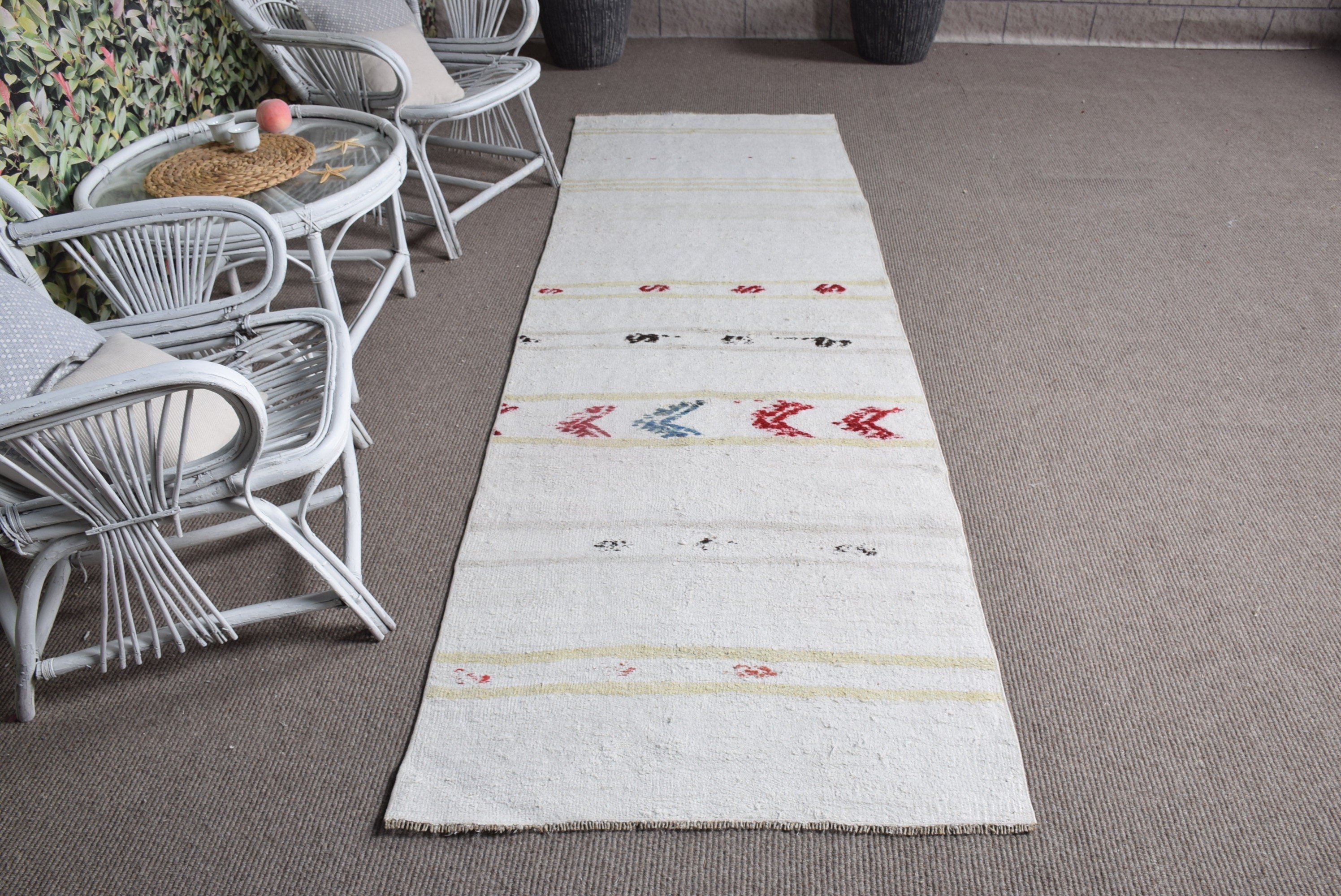 Vintage Halılar, Oryantal Halı, Eski Halı, Bej Fas Halısı, 2,9x9,1 ft Runner Halısı, Koridor Halıları, Koridor Halıları, Fas Halısı, Türk Halısı