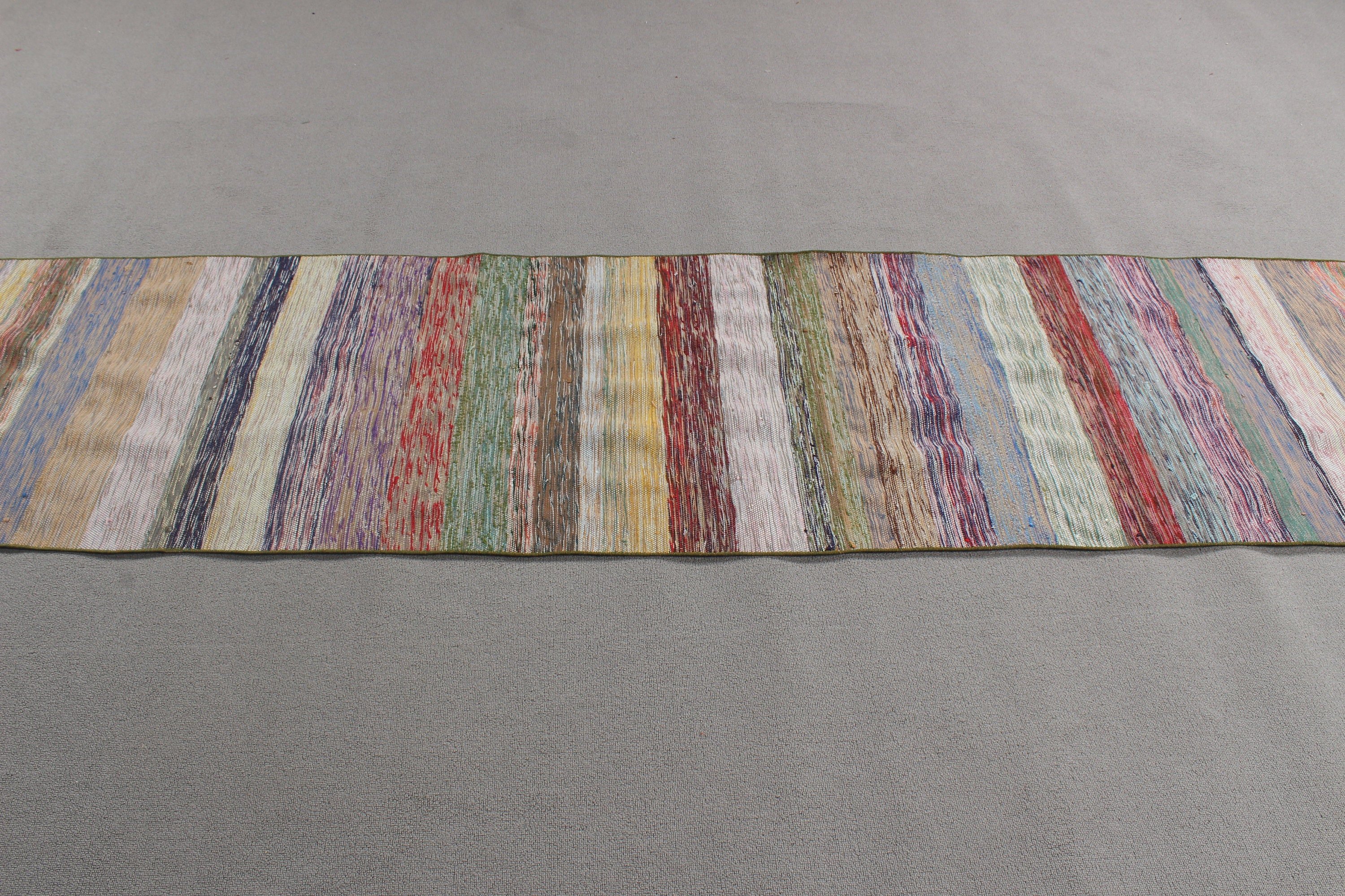 2.3x11.2 ft Runner Rugs, Cool Rug, Vintage Rug, Corridor Rug, Kitchen Rugs, Kilim, Rainbow Oriental Rugs, Bedroom Rug, Turkish Rugs