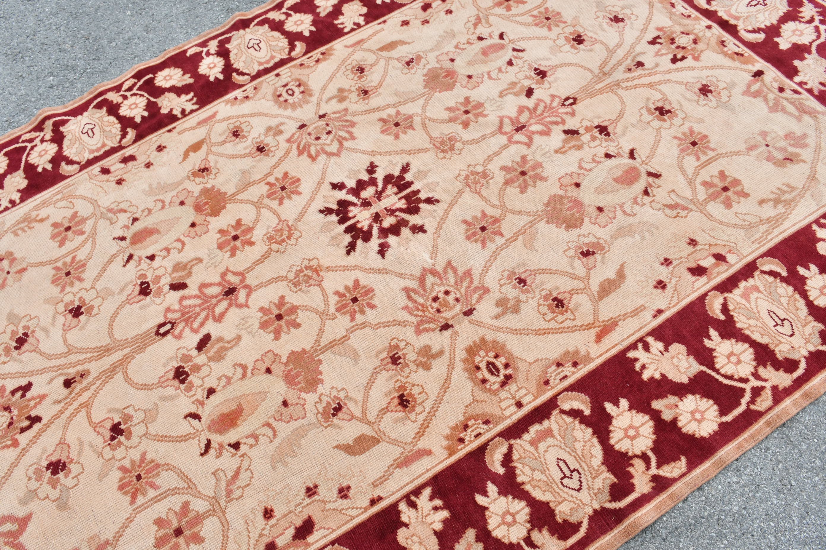 Living Room Rug, Salon Rug, Oriental Rug, Turkish Rug, Wool Rug, 5.6x9.1 ft Large Rug, Rugs for Salon, Vintage Rugs, Red Kitchen Rug