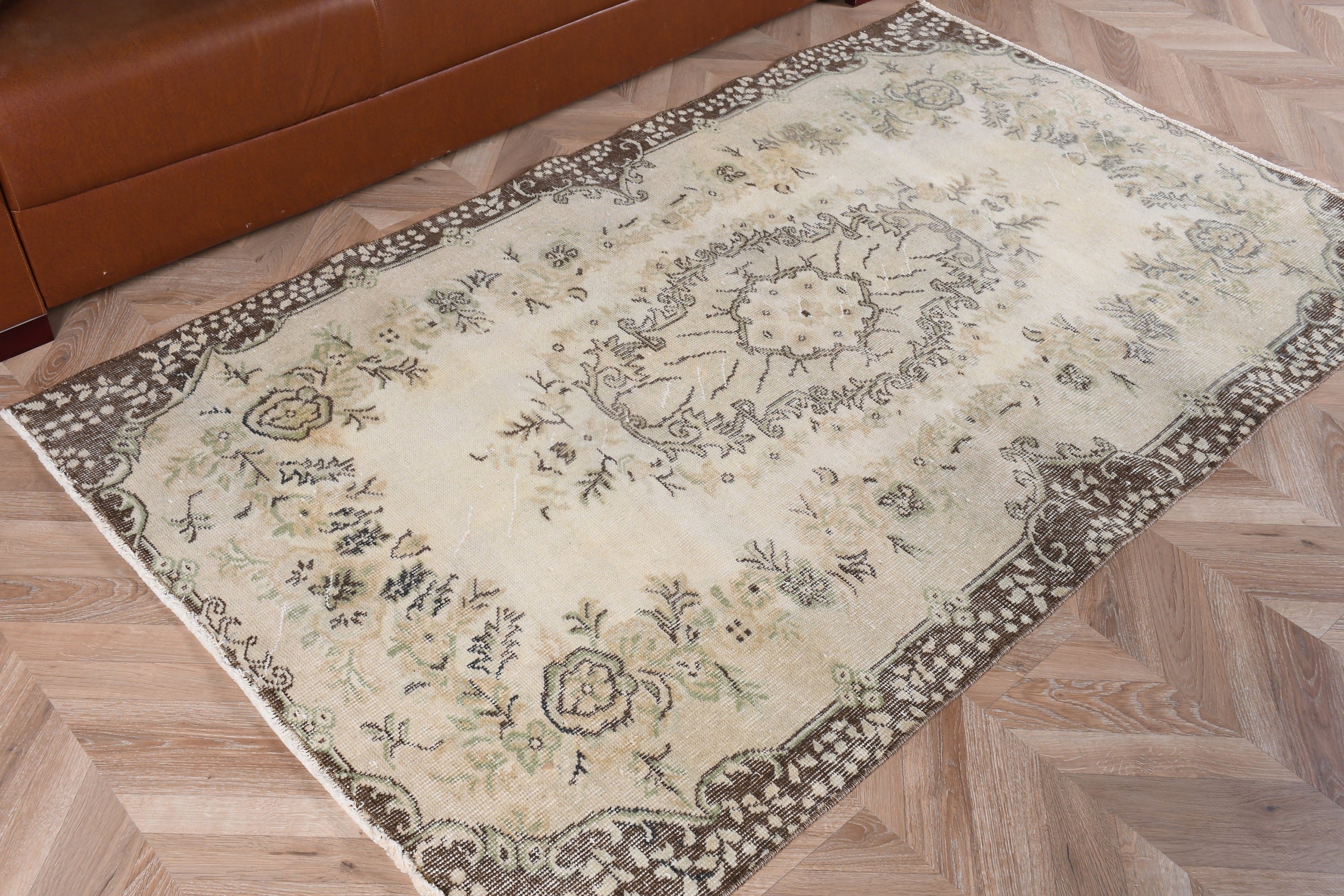 Bedroom Rug, Rugs for Kitchen, Vintage Rugs, Entry Rug, Cool Rugs, Kitchen Rugs, Brown Antique Rug, Turkish Rugs, 3.8x6.2 ft Accent Rug