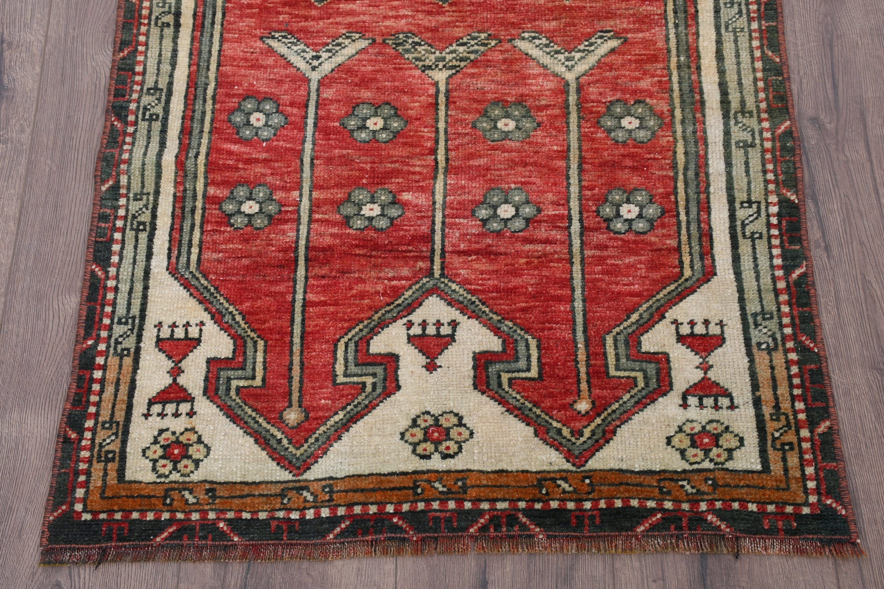 Red Antique Rug, Moroccan Rugs, Vintage Rug, Car Mat Rugs, 2.3x5.3 ft Small Rug, Turkish Rug, Entryway Rug Rugs, Kitchen Rug