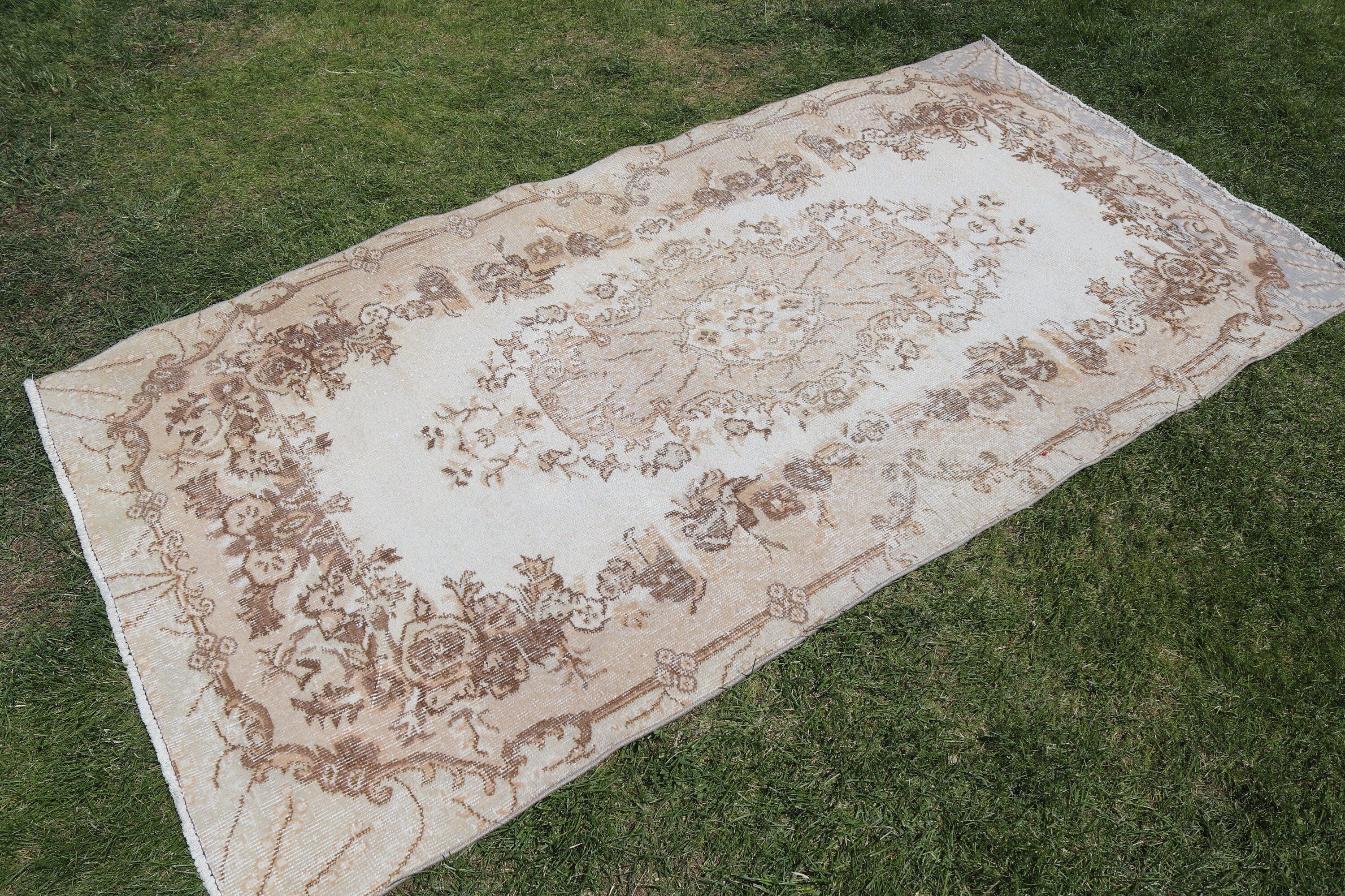 Kitchen Rugs, Outdoor Rug, Rugs for Area, Vintage Rug, Bedroom Rugs, Turkish Rug, Beige  3.6x7.2 ft Area Rug