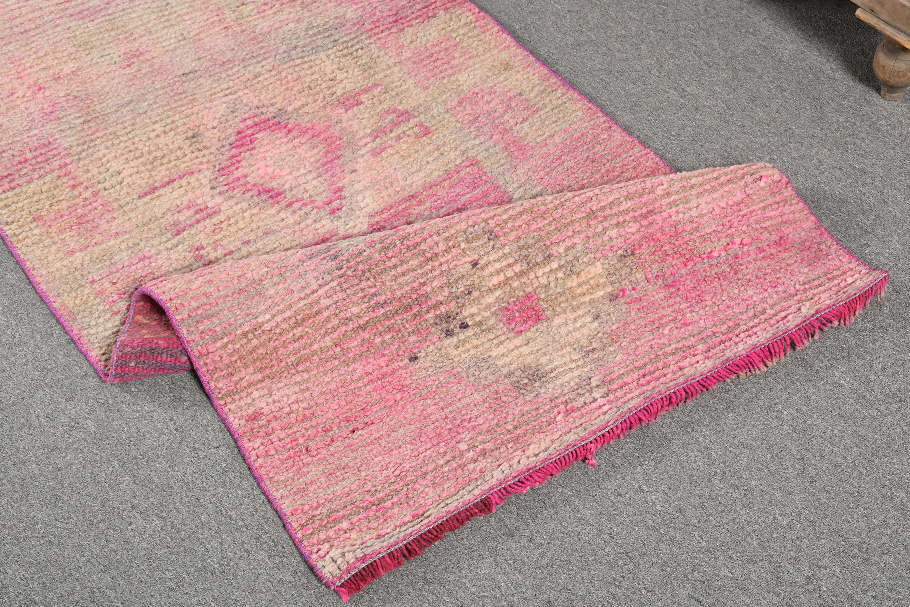 Turkey Rug, Bedroom Rug, Stair Rug, Rugs for Hallway, Vintage Rug, Turkish Rugs, Pink  2.6x8.8 ft Runner Rug