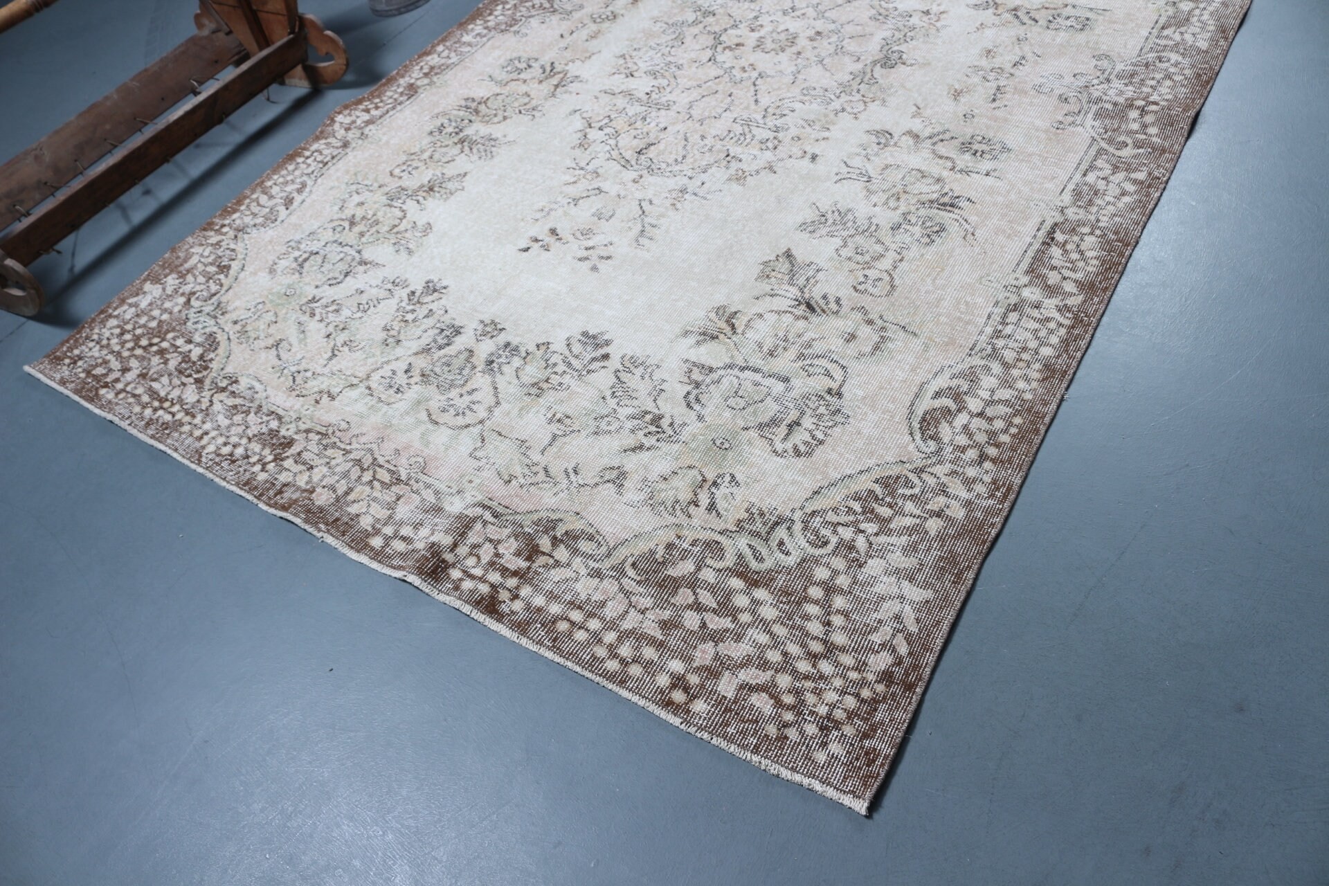 Vintage Halı, Türk Halısı, Yemek Odası Halıları, Oturma Odası Halısı, Fas Halıları, 6.1x10.2 ft Büyük Halılar, Bej Oryantal Halı, Ev Dekorasyonu Halısı