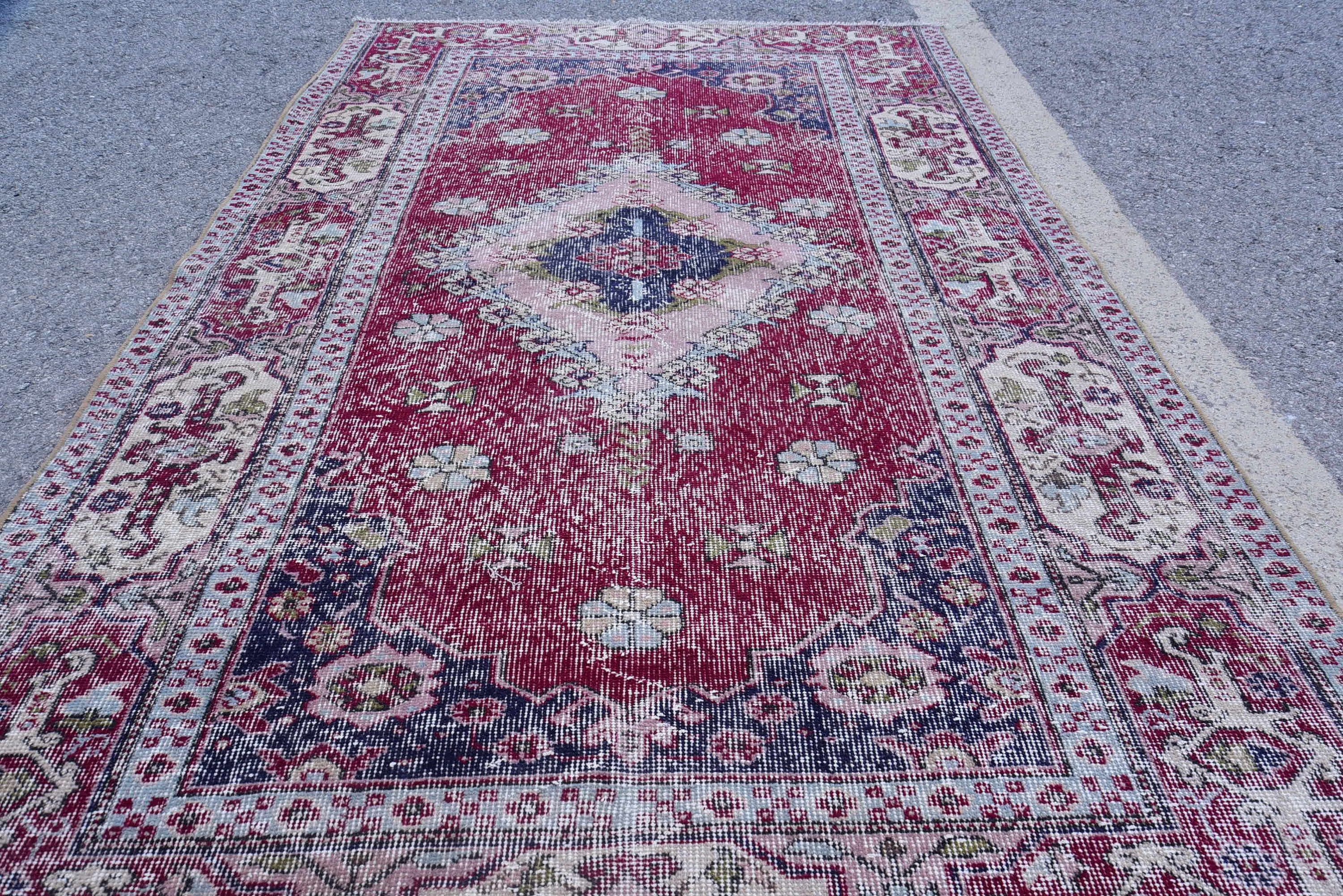 Oturma Odası Halısı, İç Mekan Halısı, Havalı Halı, Renkli Halılar, Yer Halıları, Türk Halısı, 4.4x7.5 ft Alan Halısı, Vintage Dekor Halısı, Vintage Halı