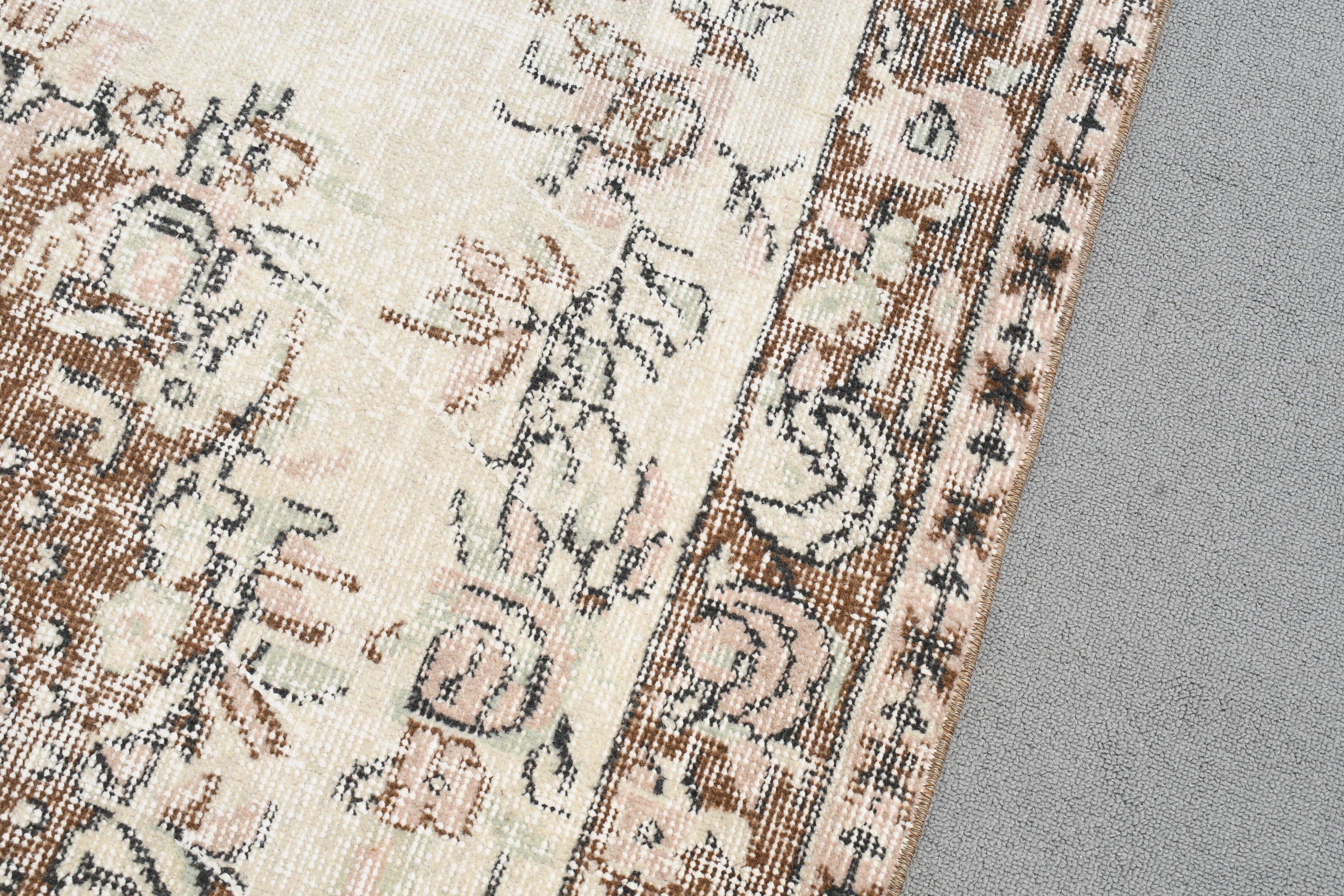 Entry Rugs, Boho Accent Rug, Vintage Rug, Turkish Rug, Antique Rugs, Beige Boho Rug, Rugs for Entry, 3.5x6.6 ft Accent Rugs